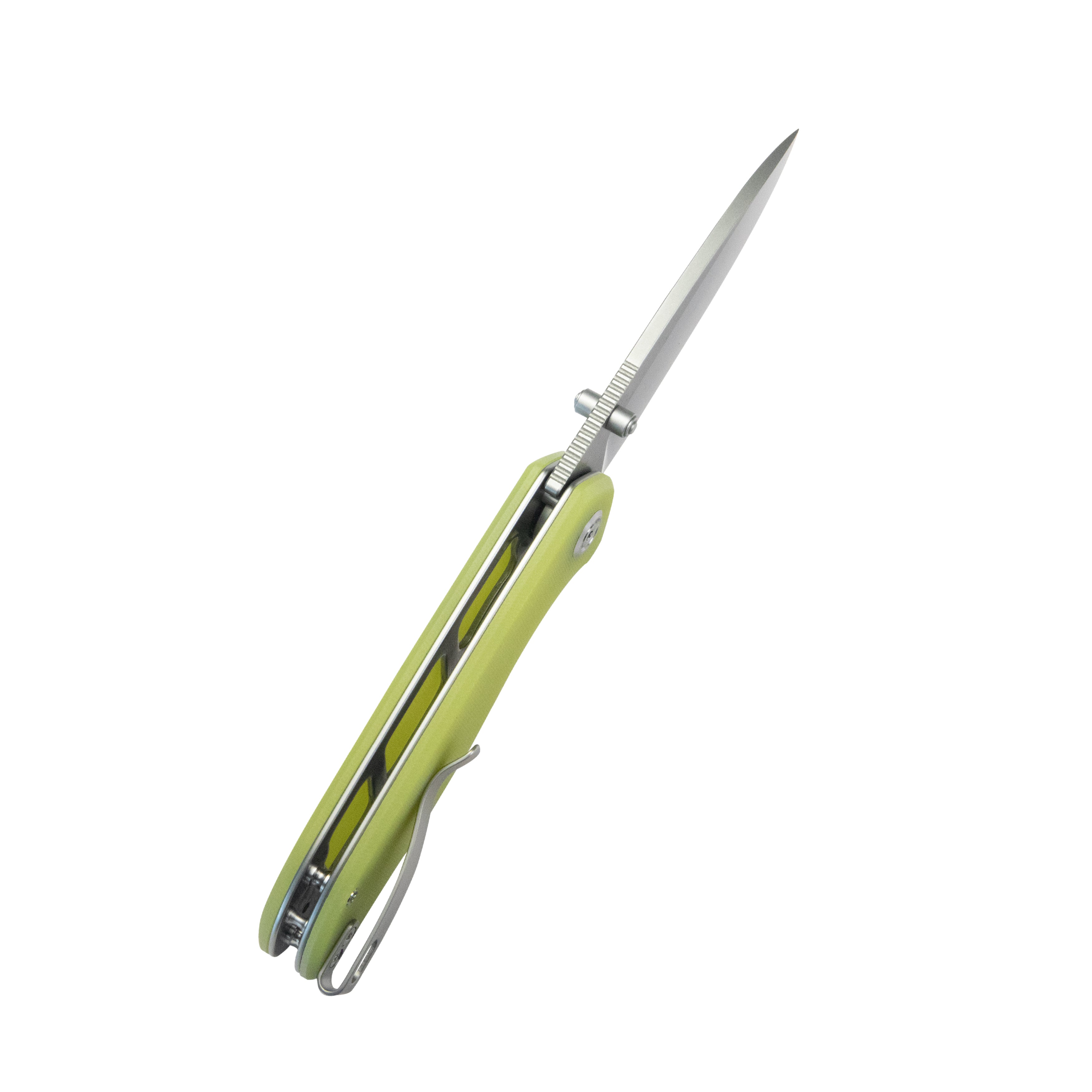 Belus Thumb Stud Everyday Carry Pocket Knife Translucent Yellow G10 Handle 2.95" Bead Blasted AUS-10 Blade KU342D