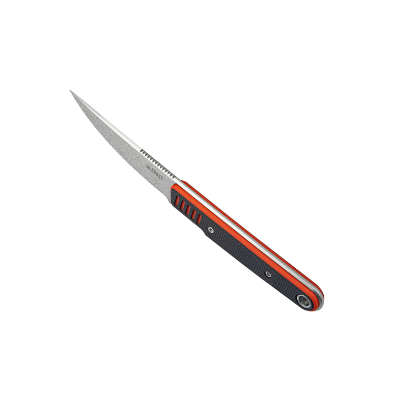 JL Kwaiken Fixie Every Day Carry Fixed Blade Knife Red Black G-10 3.11'' Beadblast 14C28N KU355A