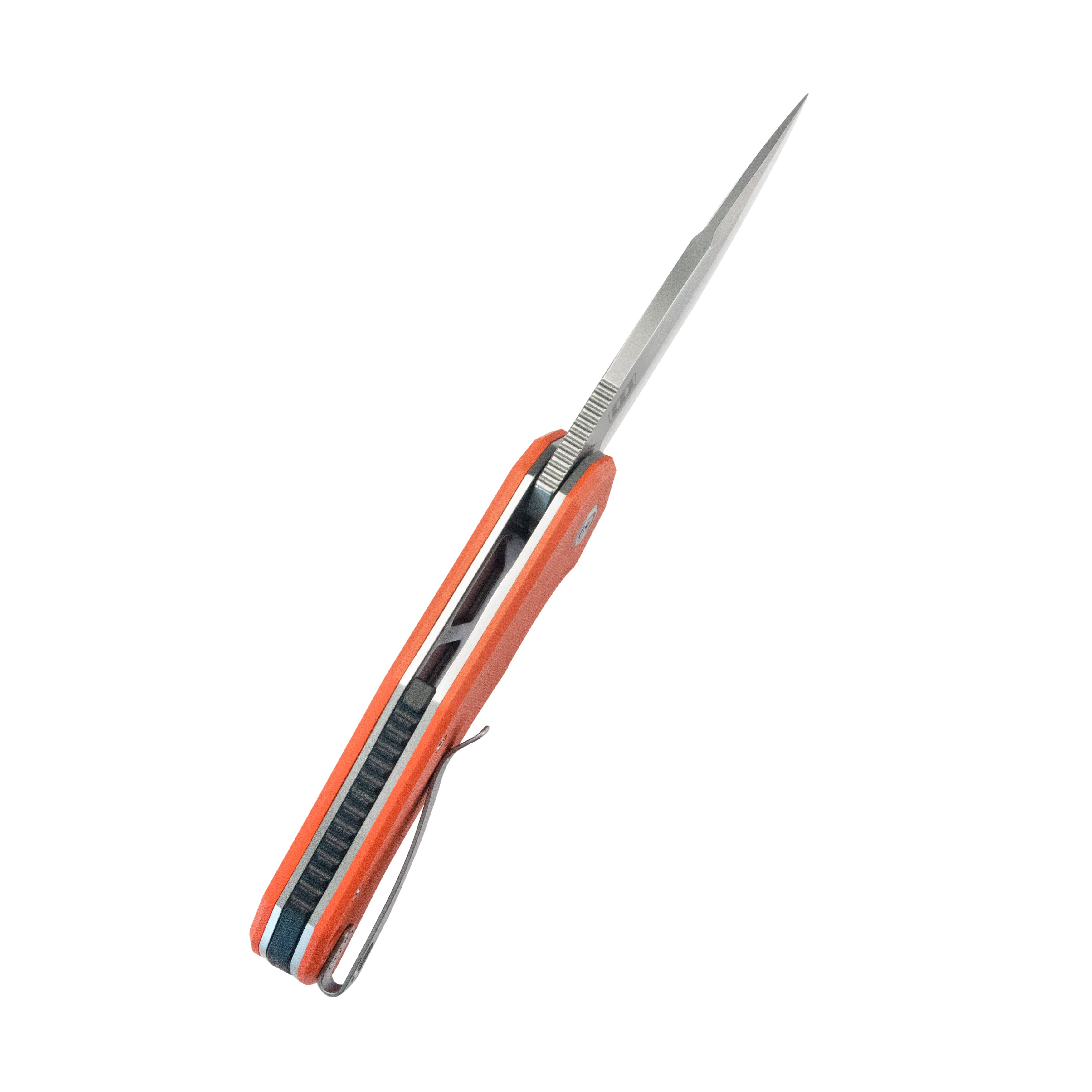 Mikkel Willumsen Design Bravo one Drop Point Outdoor Folding Camping Knife Orange G10 Handle 3.39" Beadblast AUS-10 KU319B