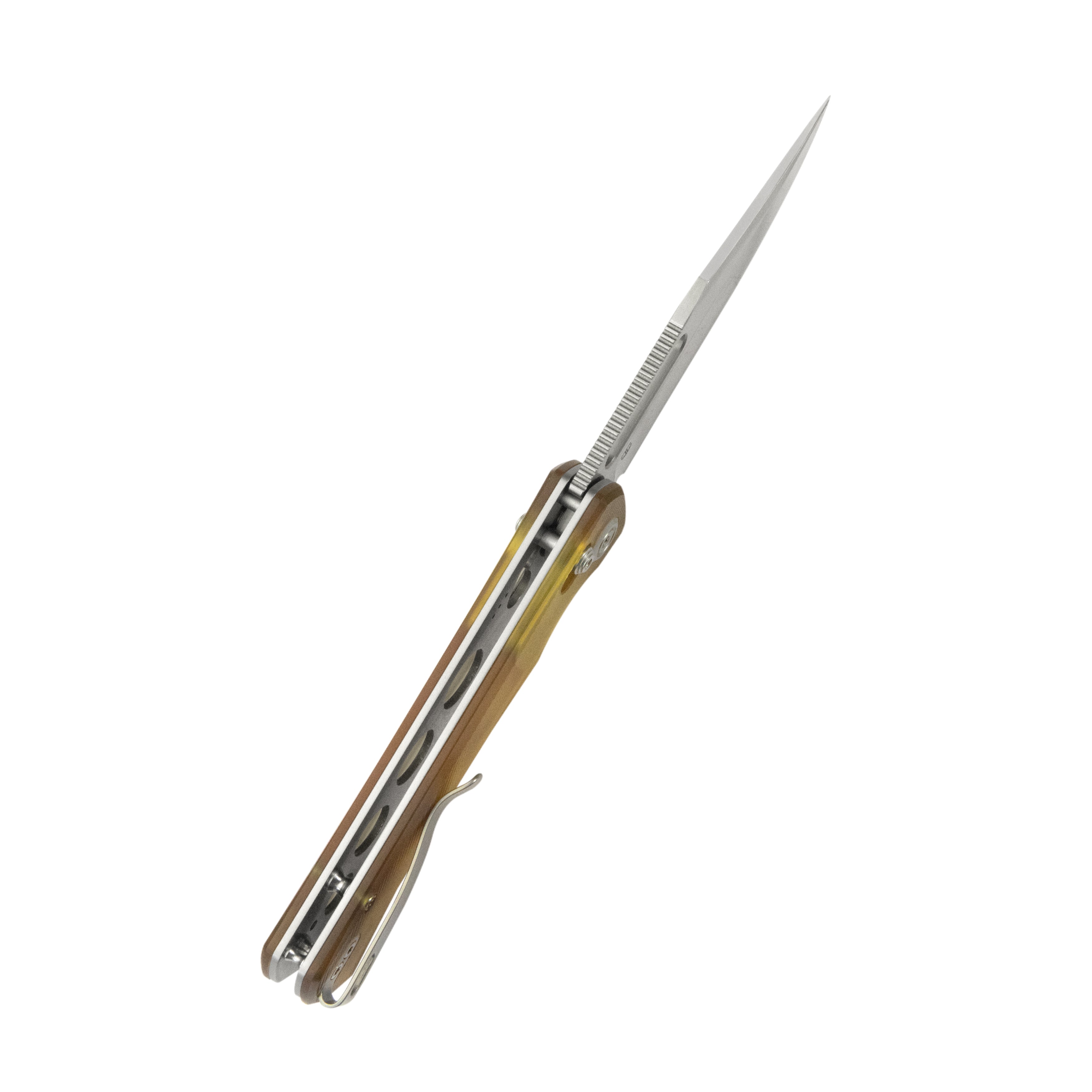 Kubey TBO Axis lock Everyday Carry Folding Knife Ultem Handle 3.1" Satin 14C28N KU396C
