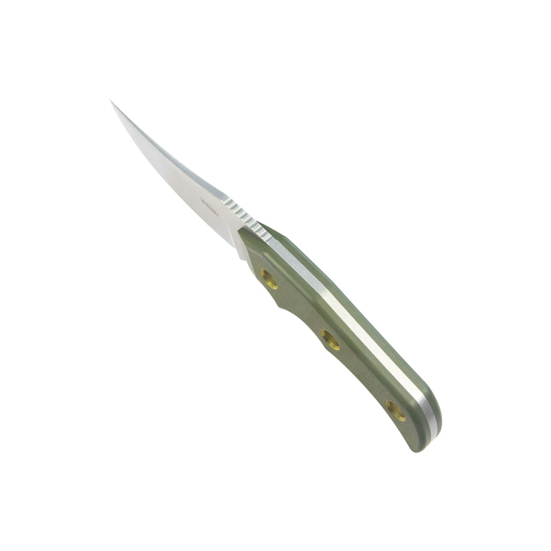 Mikkel Willumsen Design Blade Hunter Clip Point EDC Fixed Blade Knife Green G10 Handle 3.38" Beadblast 14C28N KU375C
