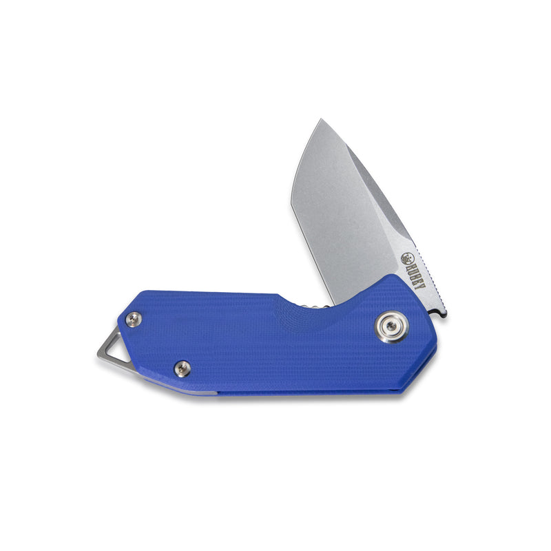 Campe Nest Liner Lock EDC Flipper Knife Blue G10 Handle 2.36" Sand Blast Stone Wash D2 KU203D