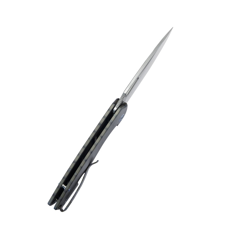 Tityus Frame Lock Flipper Folding Knife Flame 6AL4V Contoured Titanium Handle 3.39" Bead Blasted 14C28N KB360E