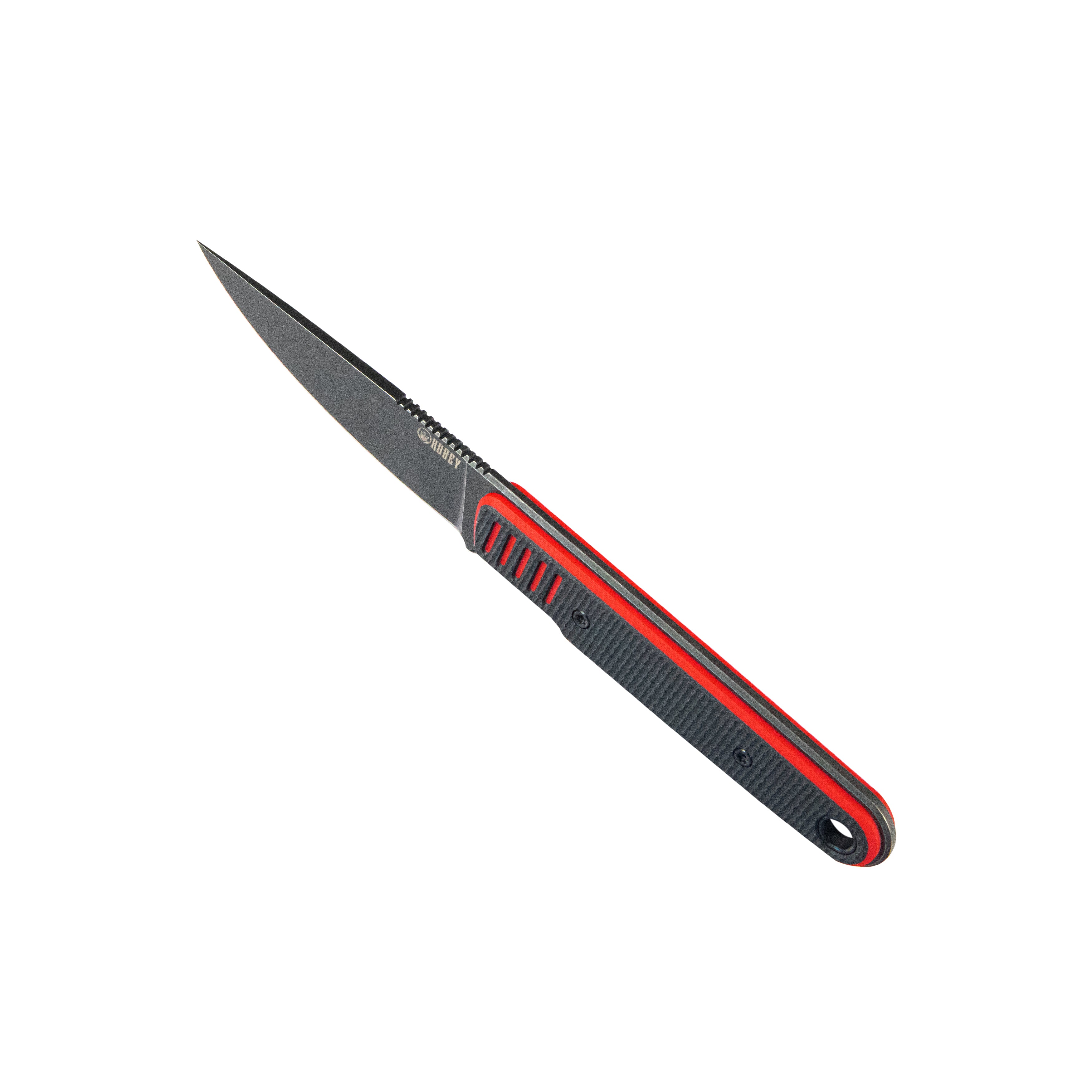 JL Drop Point Fixie Every Day Carry Fixed Blade Knife Red Black G-10 3.11'' Drop Point Blackwash 14C28N KU356A