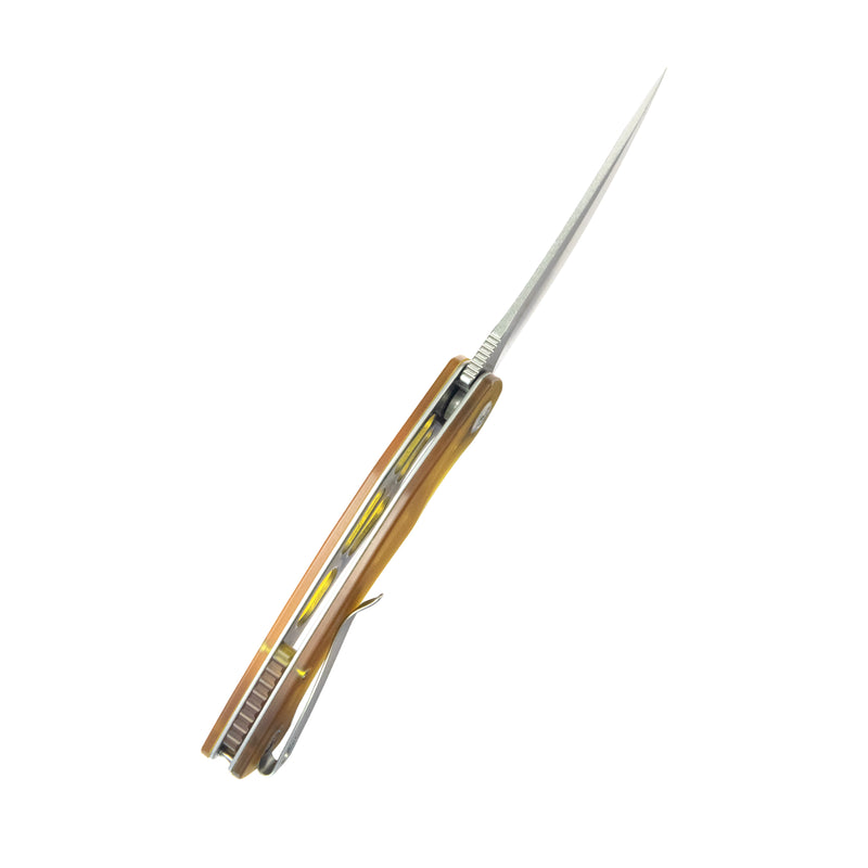 Scimitar Liner Lock Folding Knife Ultem Handle 3.46" BeadBlast 14C28N KU173G