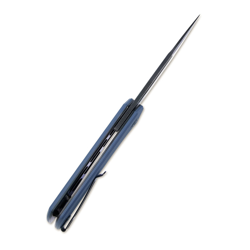 Thalia Front Flipper EDC Pocket Folding Knife Denim Blue G10 Handle 3.27" Dark Stonewahsed D2 KU331C