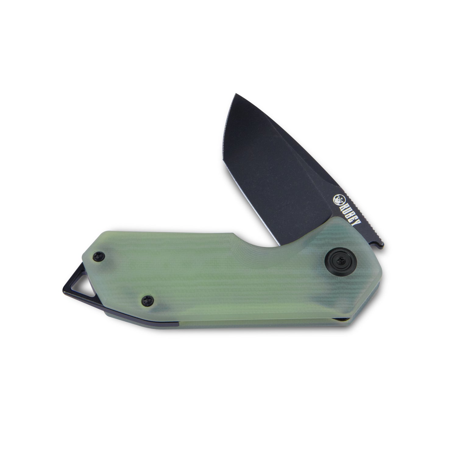 Kubey Campe Klappmesser Nest Liner Lock EDC Flipper Knife Jade G10 Handle 2.36" Dark Stonewashed D2 KU203I