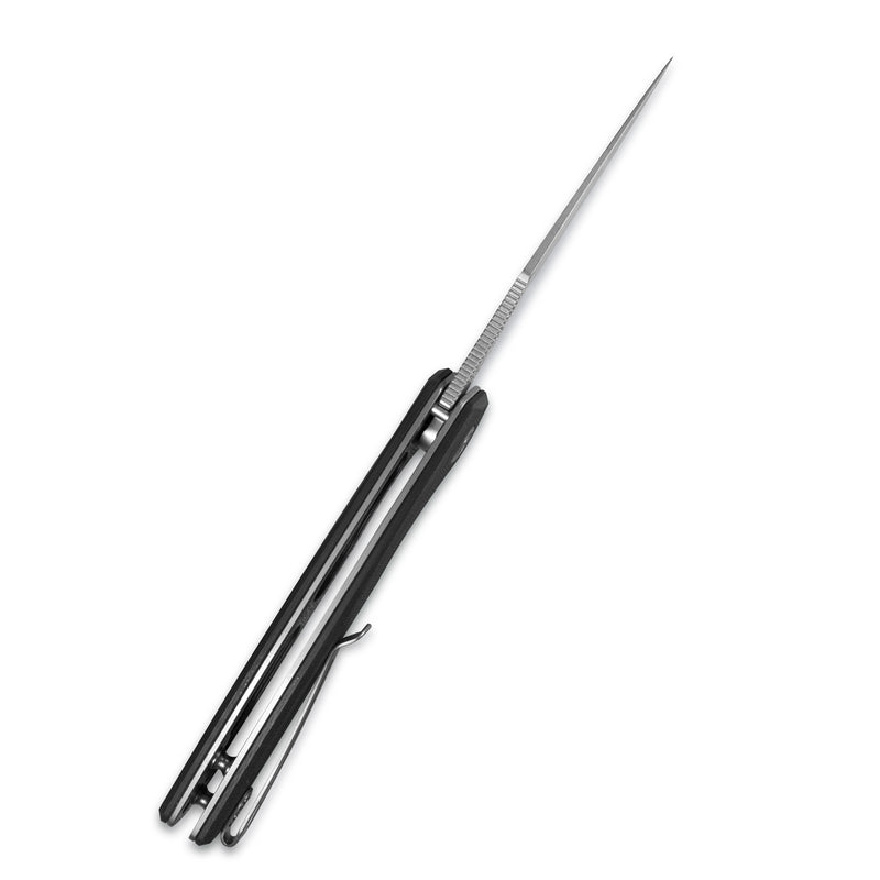 Calyce Liner Lock Flipper Folding Knife Black G10 Handle 3.27" Bead Blasted D2 KU901E