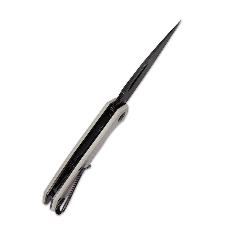Coeus Liner Lock Thumb Open Folding Knife Ivory G10 Handle 3.11" Dark Stonewashed D2 KU122F