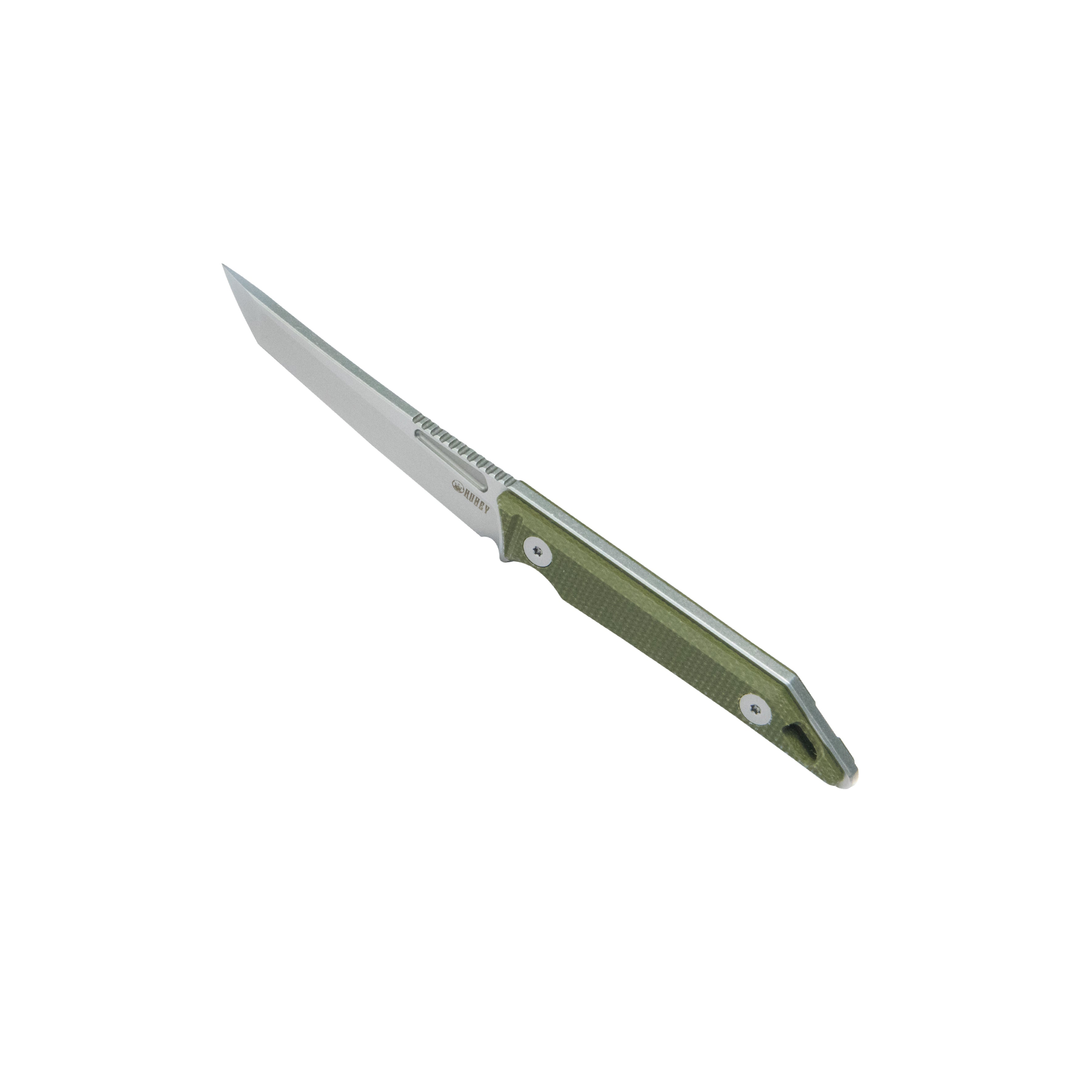 Kubey Goliath Fixed Blade Knife Green Micarta Handle 2.60" Beadblast 14C28N KU430E