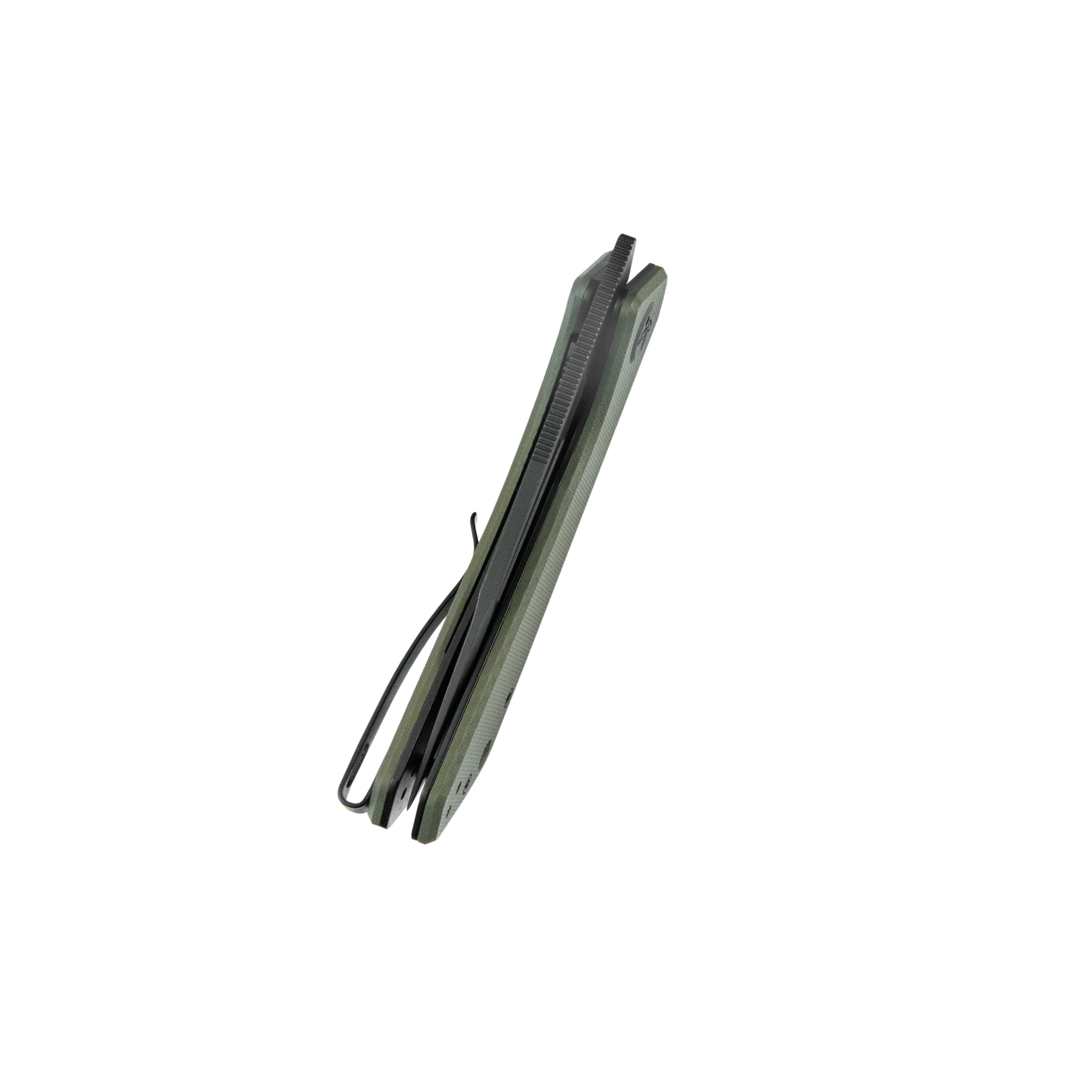 Kubey Thalia Front Flipper EDC Pocket Folding Knife Green G10 Handle 3.27" Blackwash 14C28N KU331T