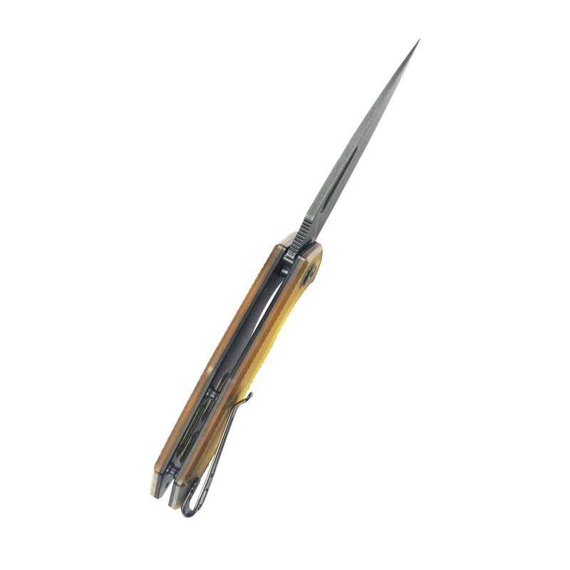 Coeus Liner Lock Thumb Open Folding Knife Ultem Handle Kitchen knives 3.11" Blackwash 14C28N KU122T