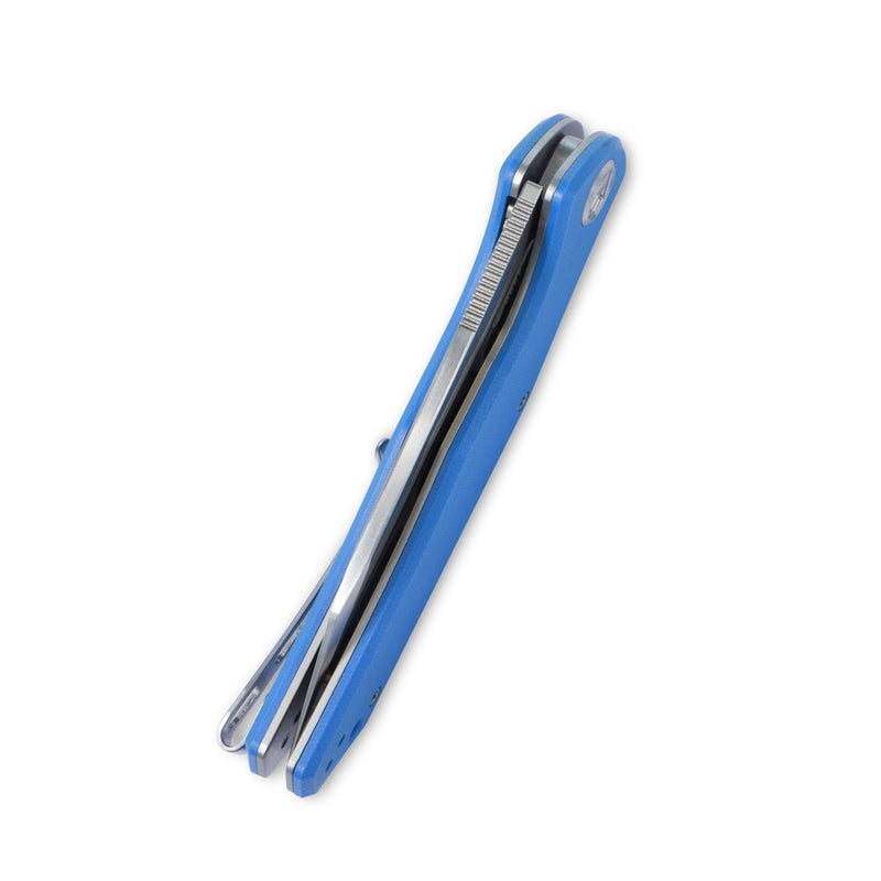 Flash Liner Lock Flipper Folding Knife Blue G10 Handle 3.82" Satin D2 KU158A