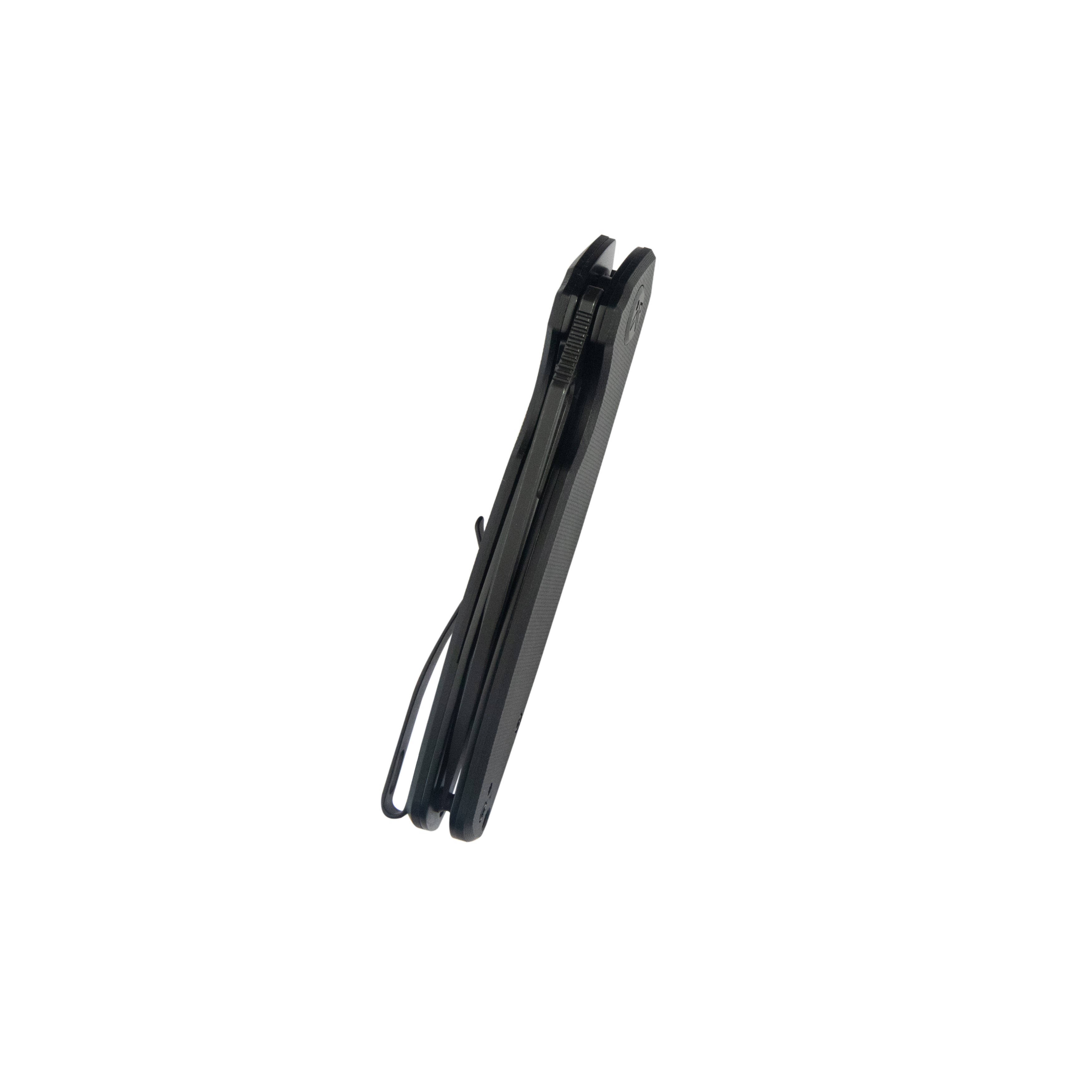 Tityus Liner Lock Flipper Folding Knife Black Handle 3.39" Blackwash 14C28N KU322T