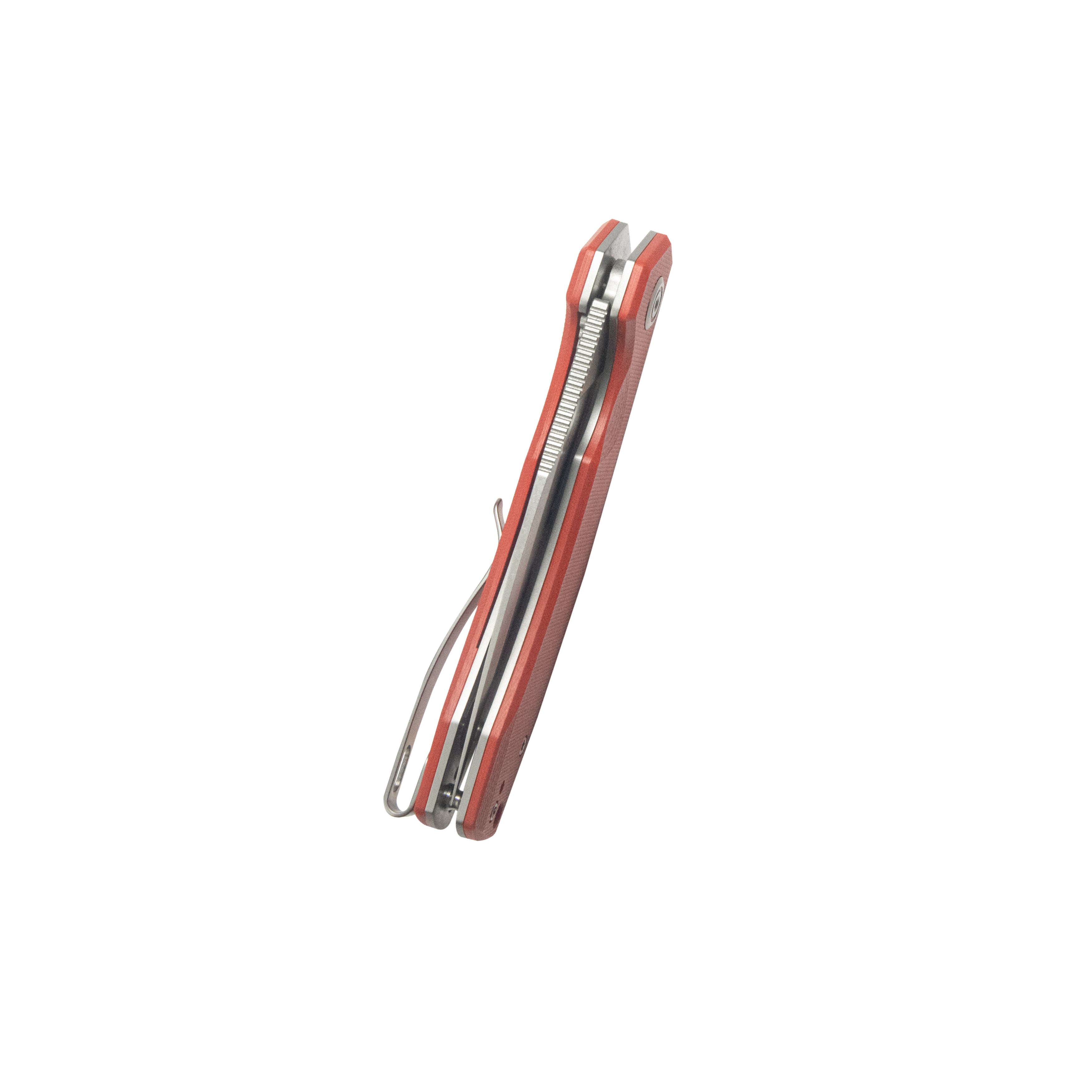 Calyce Liner Lock Flipper Folding Knife Red G10 Handle 3.27" Bead Blasted 14C28N KU901V