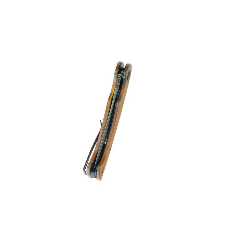 Scimitar Liner Lock Folding Knife Ultem Handle 3.46" Blackwash 14C28N KU173H