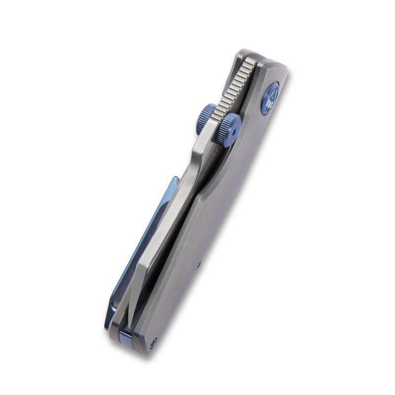 Monsterdog Frame Lock Dual Thumb Studs Folding Knife Titanium Handle 2.95" Satin 20CV KB285A