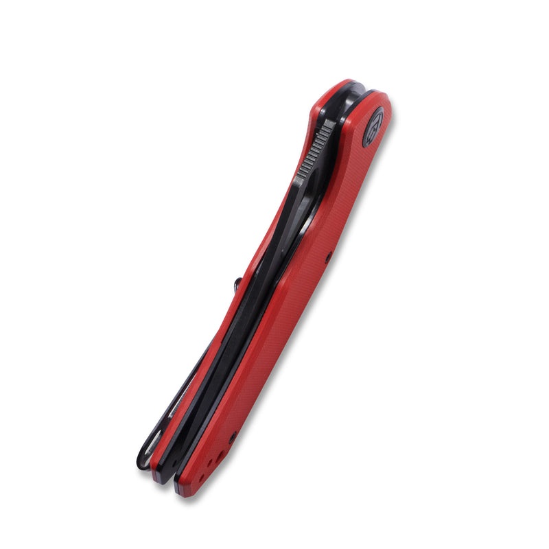 Phemius Liner Lock Folding Pocket Knife Red G10 Handle 3.66" Bead Blasted D2 KU149C
