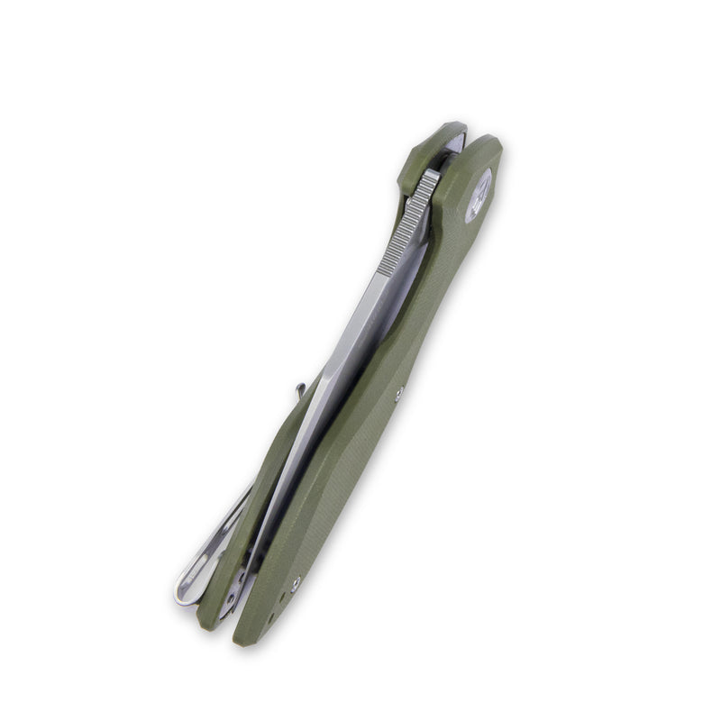 Nobel Nest Liner Lock Folding Knife Green G10 Handle 3.15" Bead Blasted D2 KU236B