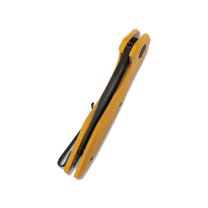 Noble Nest Liner Lock Folding Knife Yellow G10 Handle 3.15" Dark Stonewashed D2 KU236D