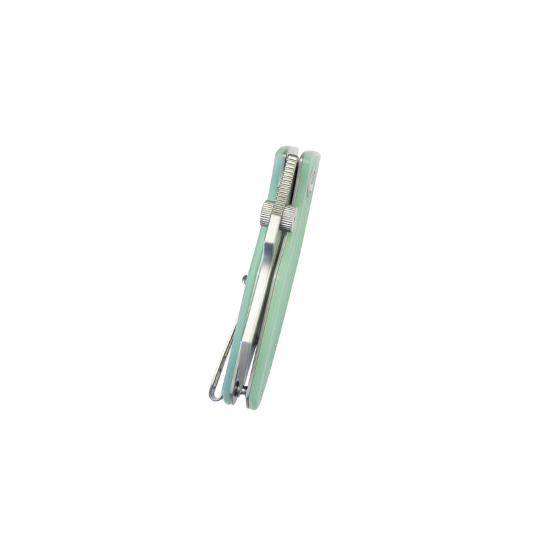 Monsterdog Liner Lock Folding Knife Jade G10 Handle 2.95" Bead Blasted 14C28N KU337L