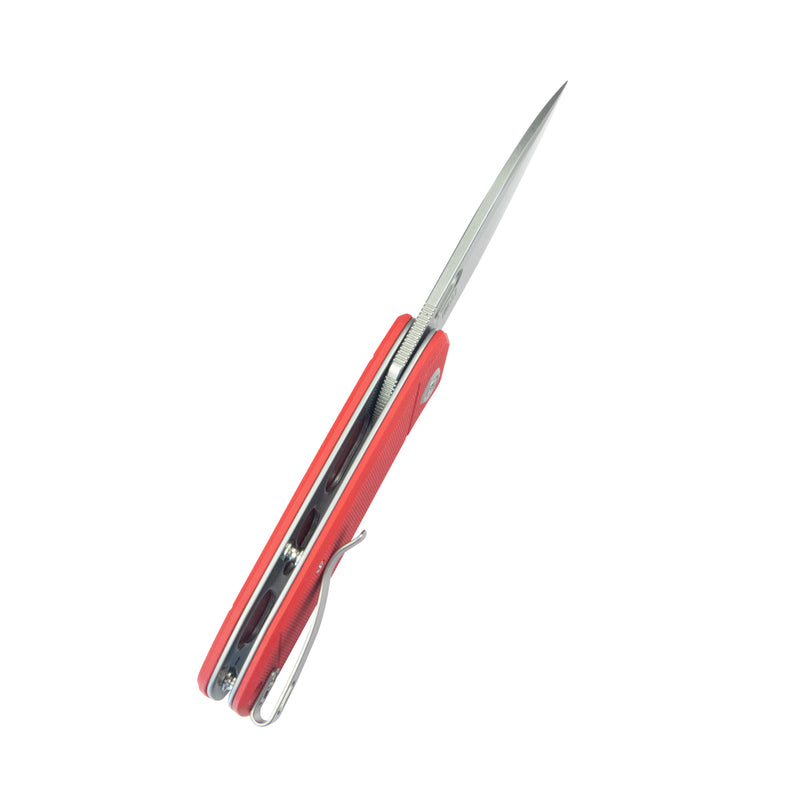 Hyde Liner Lock Folding Knife Red G10 Handle 2.95" Bead Blasted 14C28N KU2104G