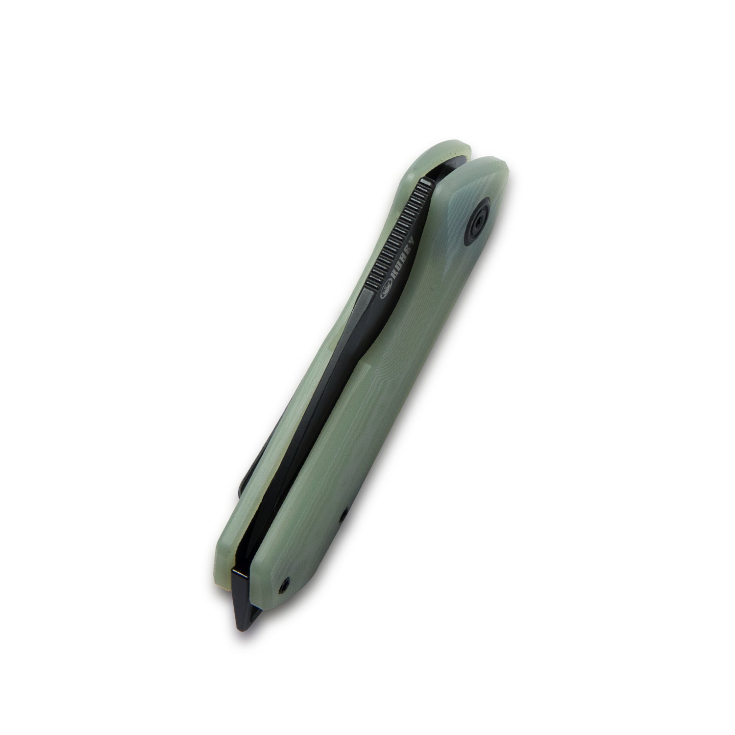 Kubey Campe Klappmesser Nest Liner Lock EDC Flipper Knife Jade G10 Handle 2.36" Dark Stonewashed D2 KU203I