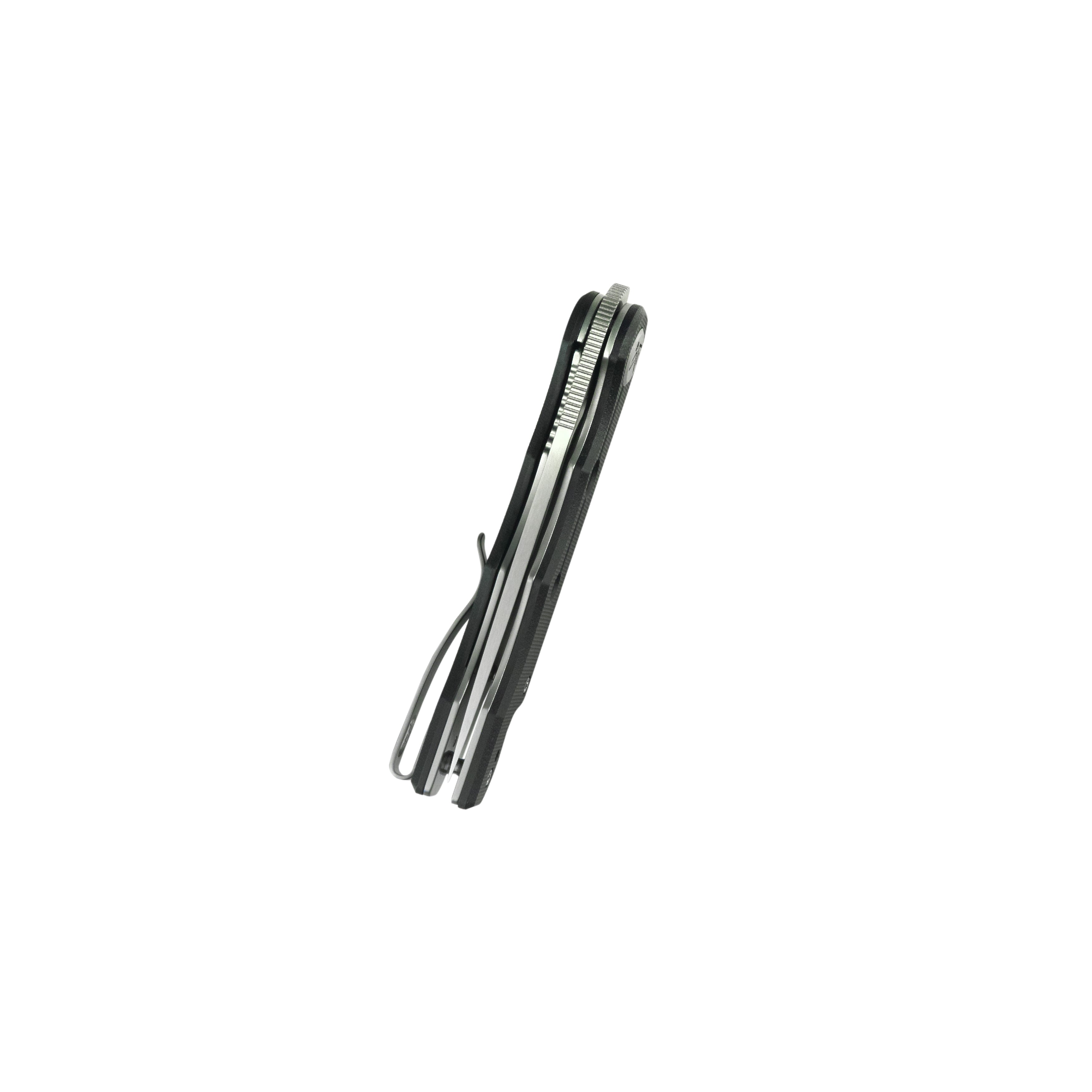 Kubey Mizo Liner Lock Front Flipper Folding Knife Black G10 Handle 3.15" Satin 14C28N KU2101A