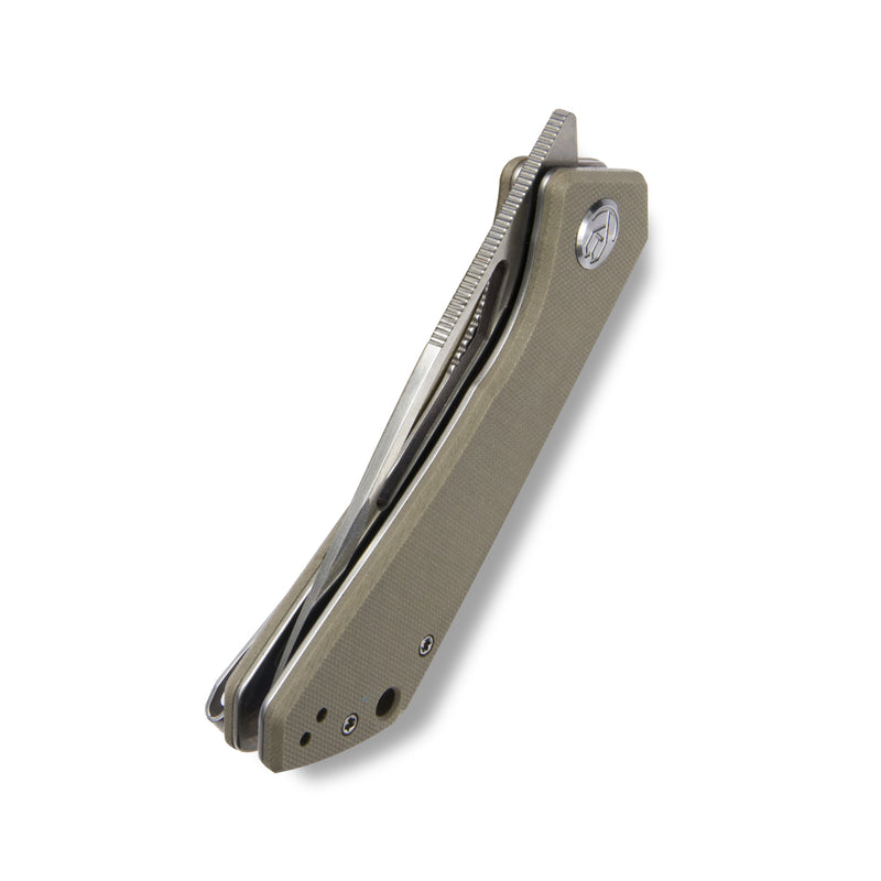 Thalia Front Flipper EDC Pocket Folding Knife Tan G10 Handle 3.27" Satin D2 KU331F