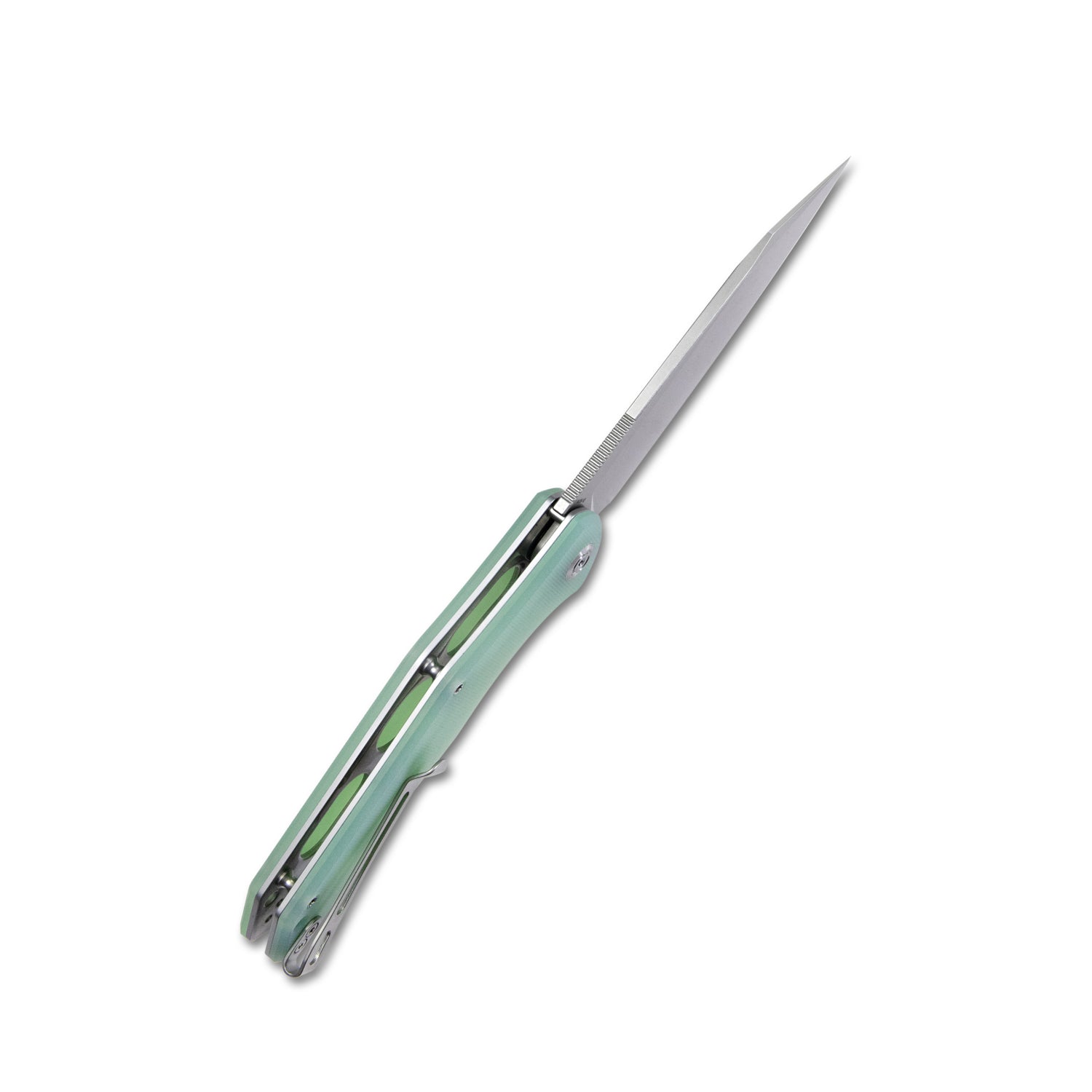 Flash Liner Lock Flipper Folding Knife Jade G10 Handle 3.82" Beadblasted AUS-10 KU158I