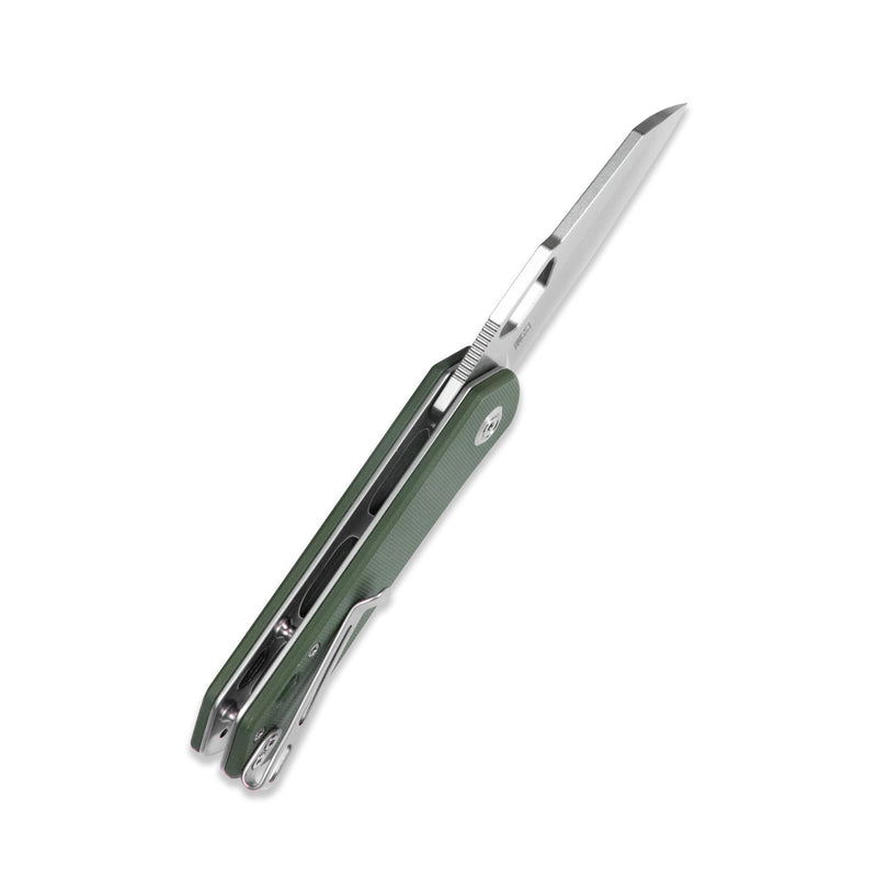 Duroc Liner Lock Flipper Small Pocket Folding Knife Dark Green G10 Handle 2.91" Bead Blasted AUS-10 KU332G