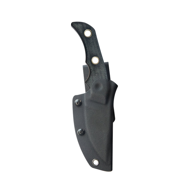 Mikkel Willumsen Design Blade Hunter Drop Point Fixed Blade Knife Black Micarta Handle 2.95''Beadblast 14C28N KU376A