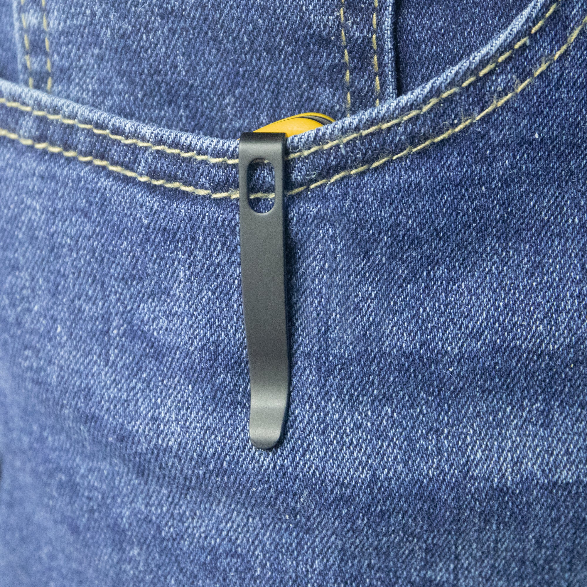 Doris Liner Lock Front Flipper Folding Knife Yellow G10 Handle 3.27" Blackwash Finish 14C28N KU324G