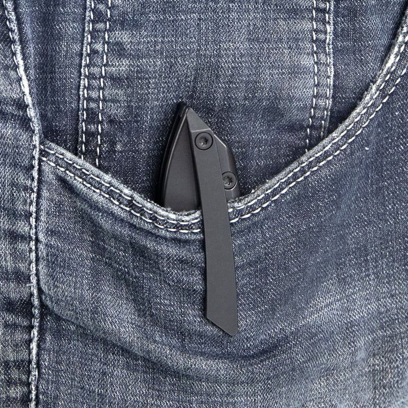 Velocé Frame Everyday Carry Gentlmans Pocket Knife Black Ti Handle 3.94'' Blackwashed S90V Blade KB171F
