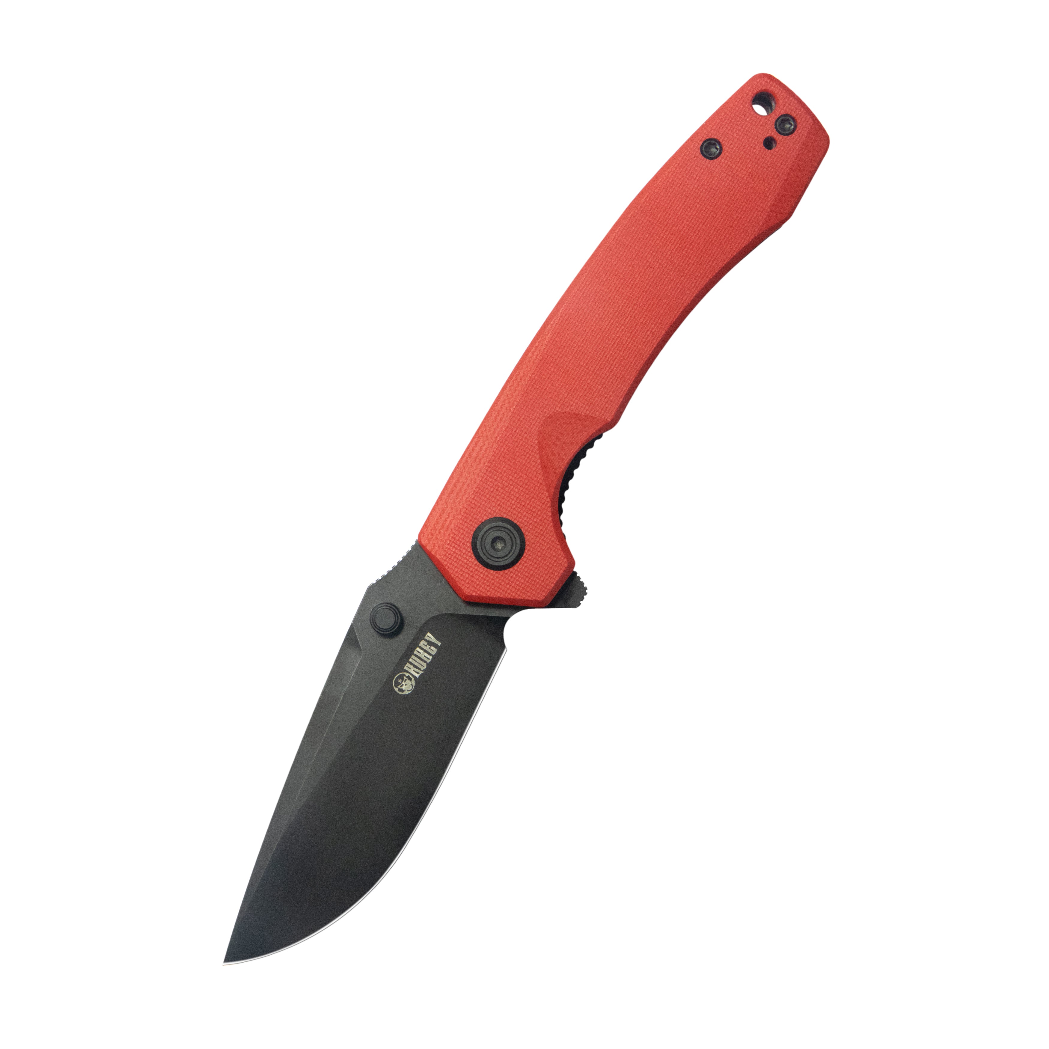 Calyce Liner Lock Flipper Folding Knife Red G10 Handle 3.27" Blackwashed 14c28n KU901S