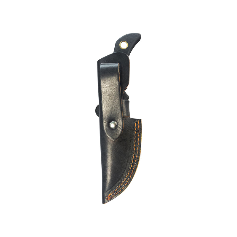 Mikkel Willumsen Design Blade Hunter Clip Point EDC Fixed Blade Knife Black G10 Handle 3.38" Blackwash 14C28N KU375B