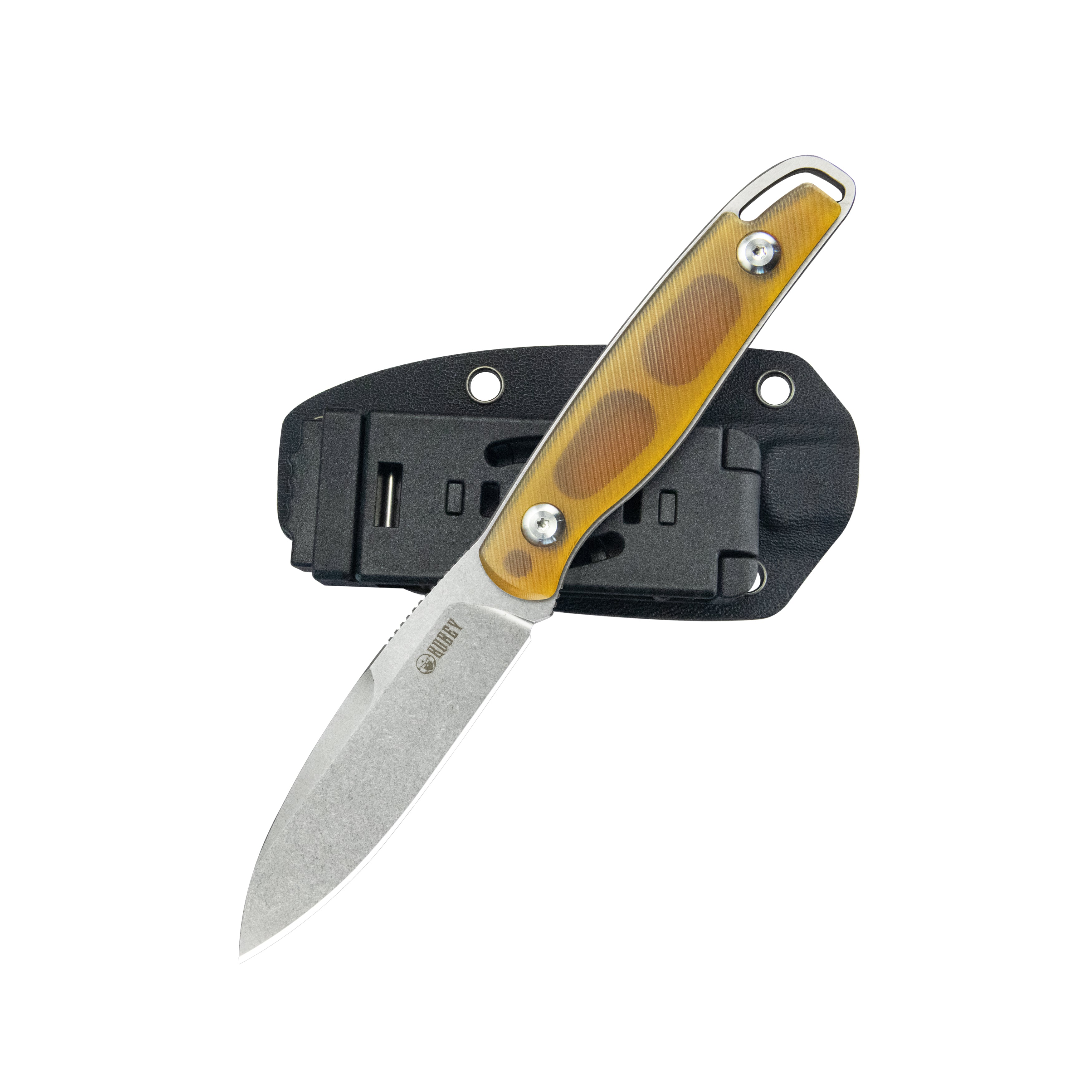 Kubey Dust Devil Utility Knife Fixed Blade Knives Ultem 3.23'' Beadbla