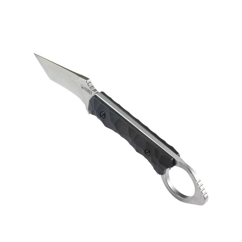 WOLF E-CQC Fixed Blade Knife Black G10 Handle w/Kydex 2.76" Satin D2 KU320A