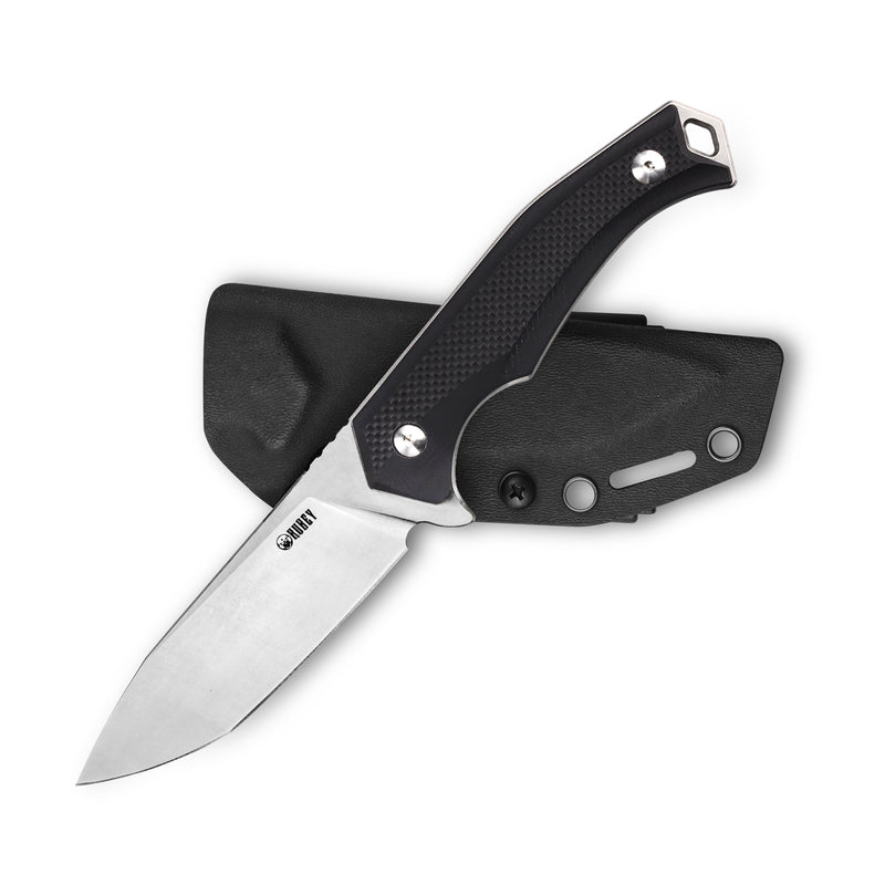 Swordfish Outdoor Gear Fixed Blade Knife Black G10 Handle 4.7" Stonewashed D2 KU184C