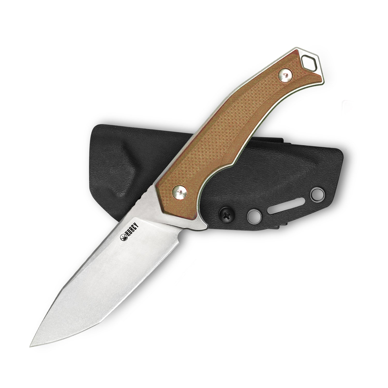 Swordfish Outdoor Gear Fixed Blade Knife Tan G10 Handle 4.7" Stonewashed D2 KU184B