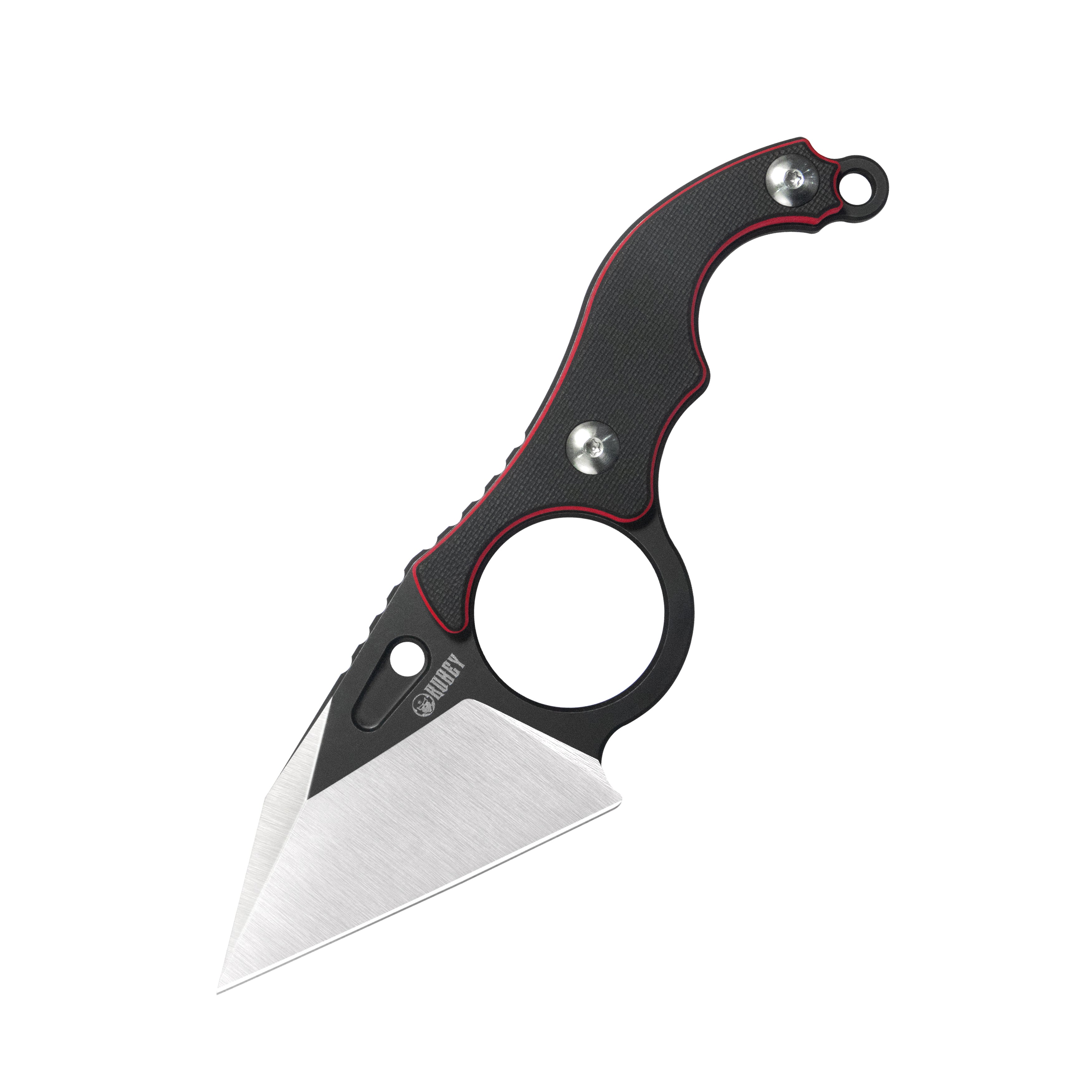Hippocam EDC Fixed Blade Knife Black G10 Handle 2.3" Satin D2 KU166 (US ONLY)