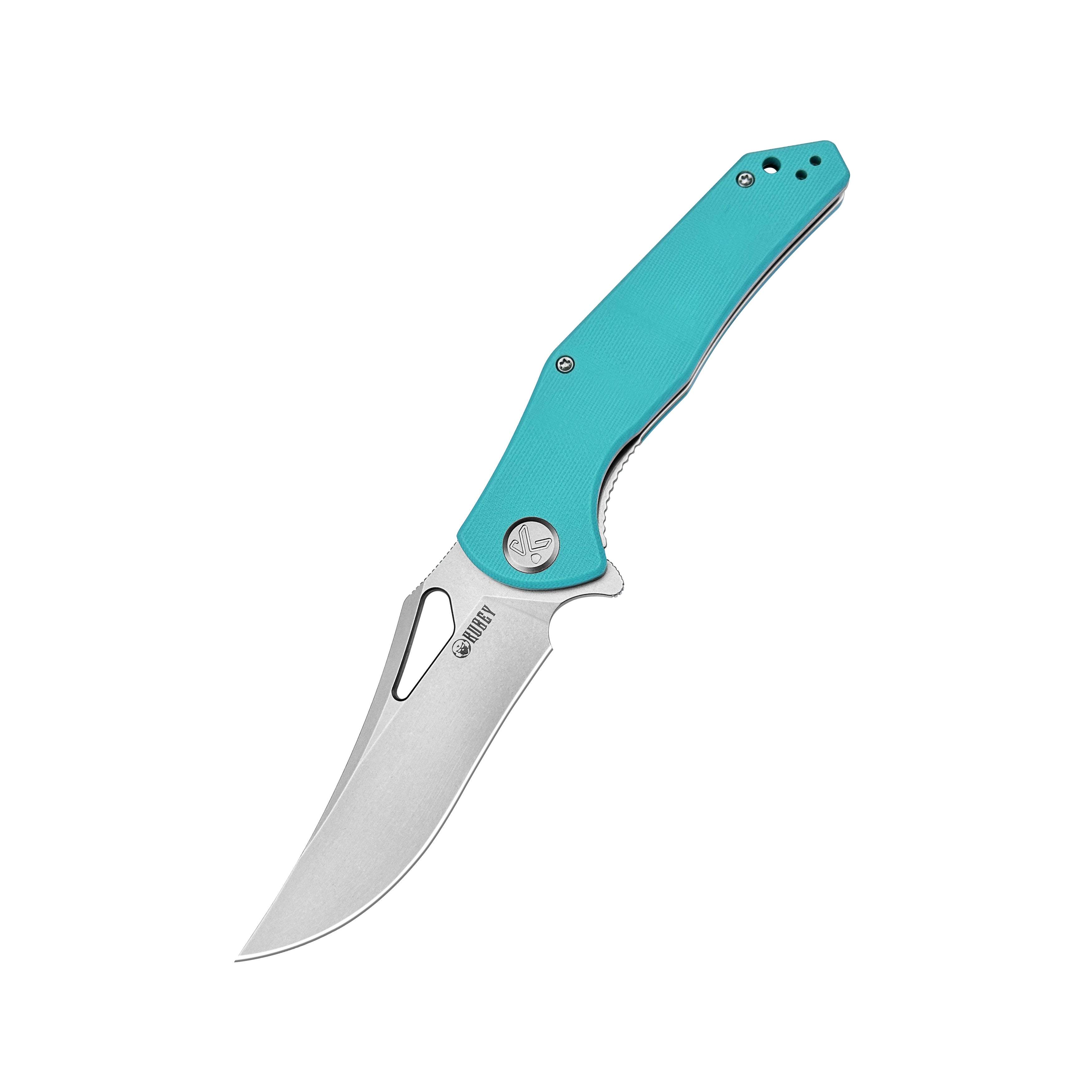 Kubey Phemius Liner Lock Folding Pocket Knife Tiffany Blue G10 Handle 3.66" Sandblast 14C28N KU149I