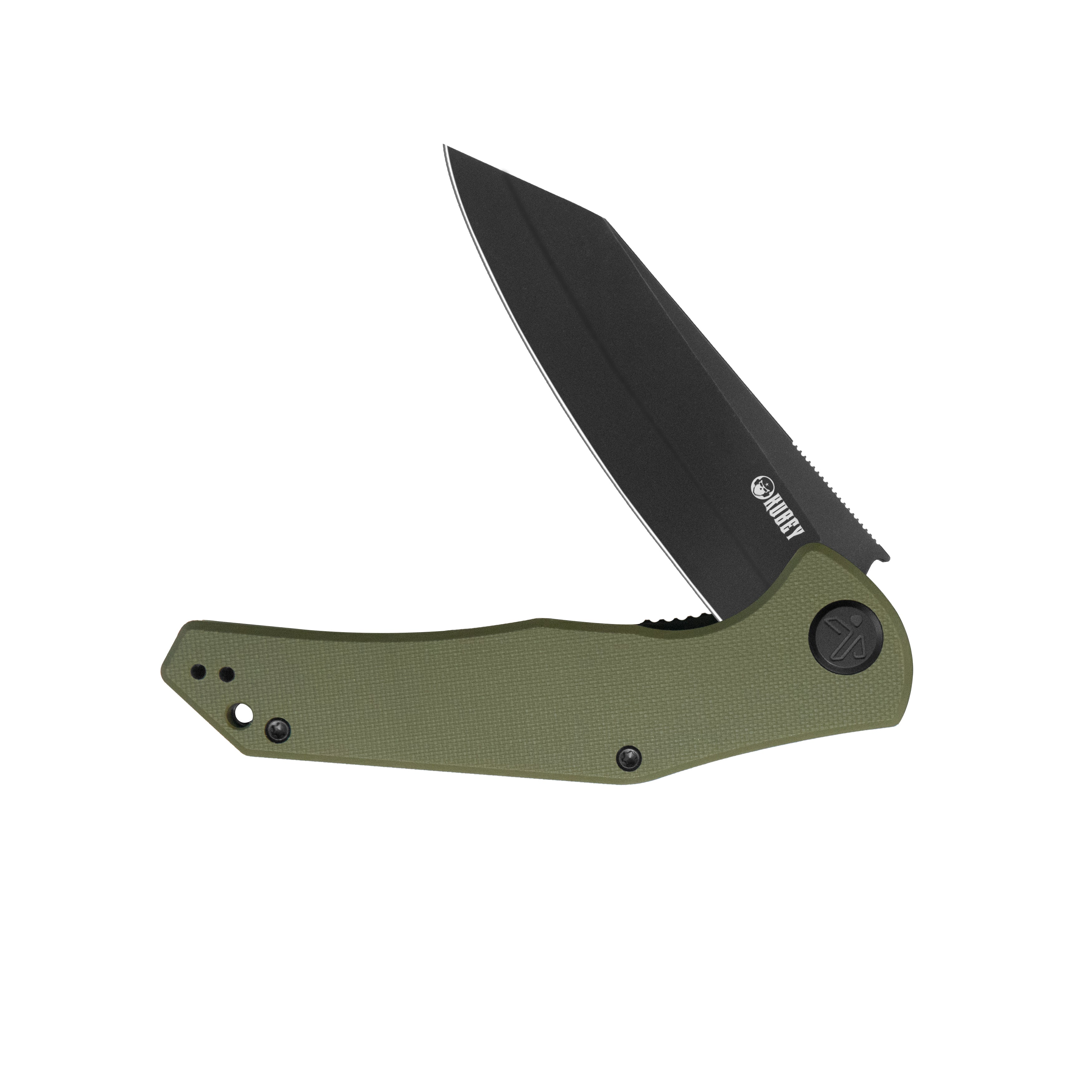 Kubey Flash Liner Lock Flipper Folding Knife Green G10 Handle 3.86" Blackwash San Mai M2 KU158L