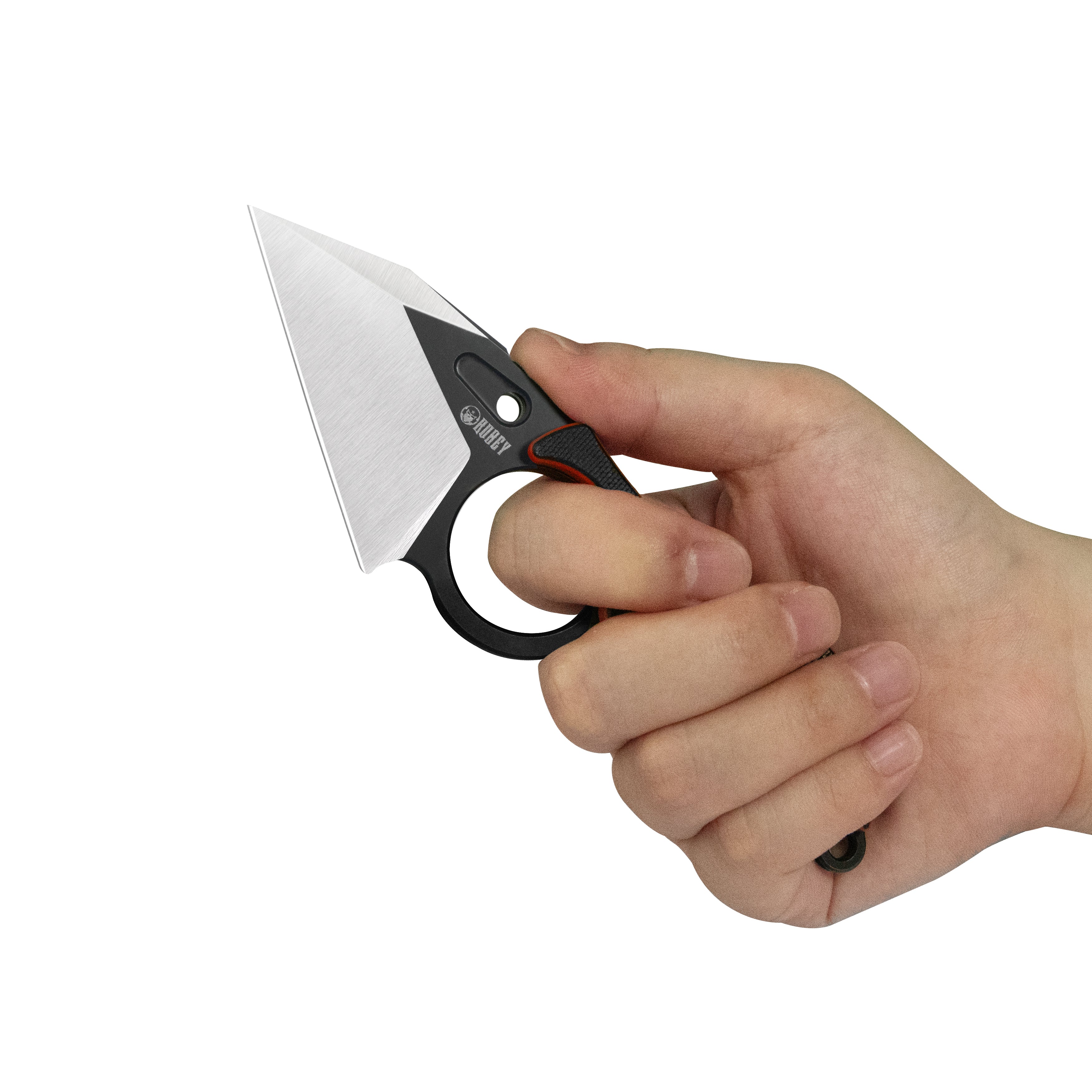 Hippocam EDC Fixed Blade Knife Black G10 Handle 2.3" Satin D2 KU166