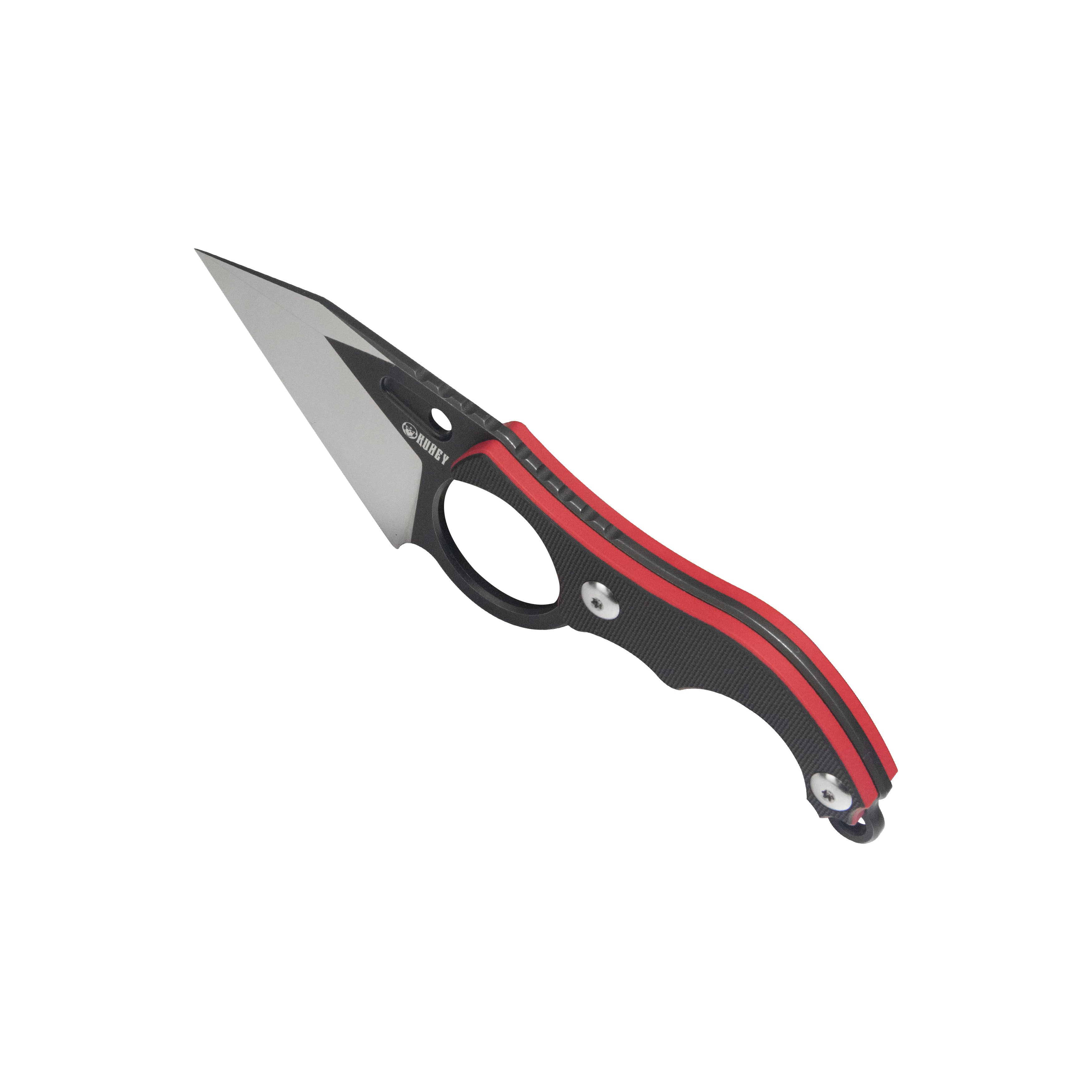 Hippocam EDC Fixed Blade Knife Black G10 Handle 2.3" Satin D2 KU166