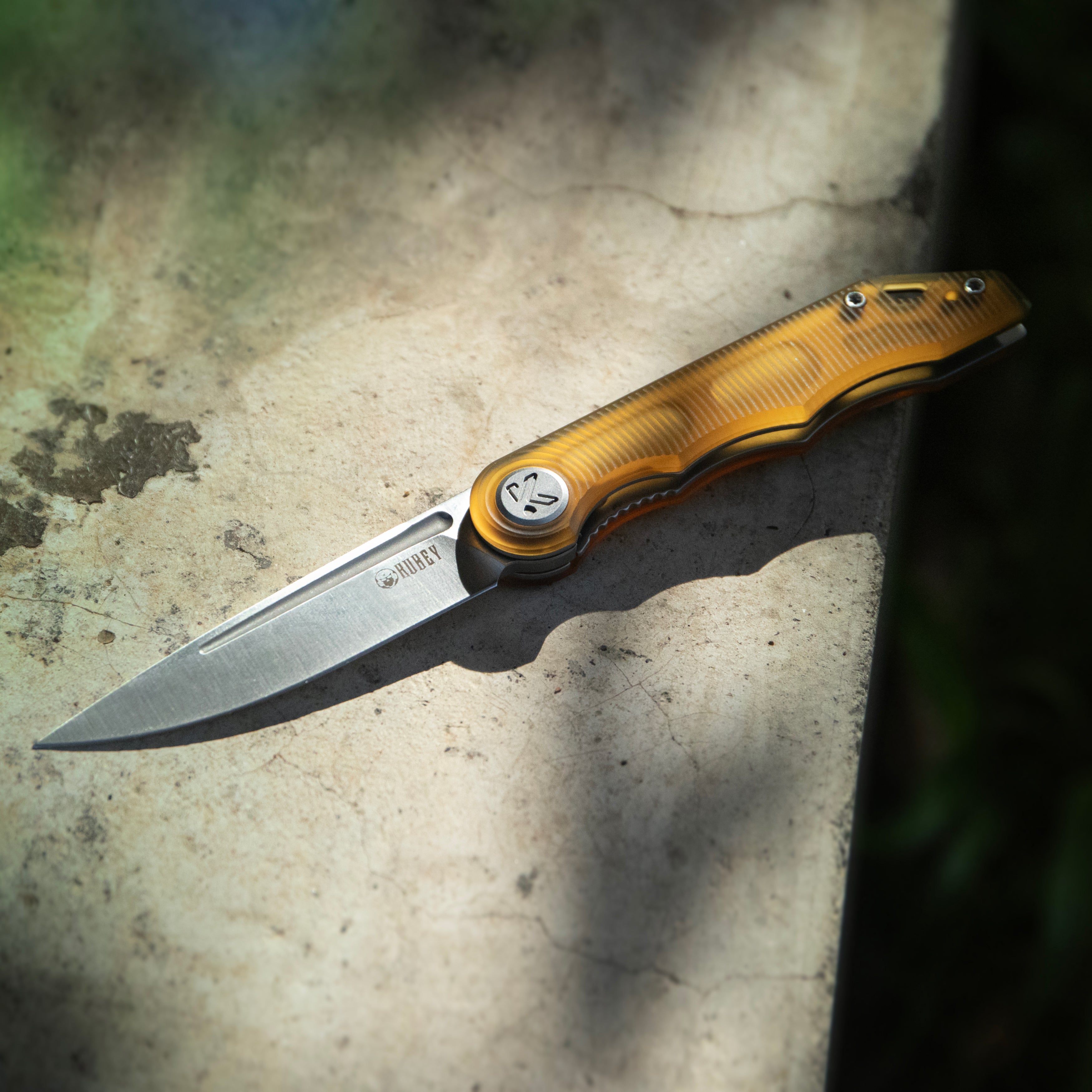 Kubey Mizo Liner Lock Front Flipper Folding Knife Green G10 Handle 3.15" Satin 14C28N KU2101D