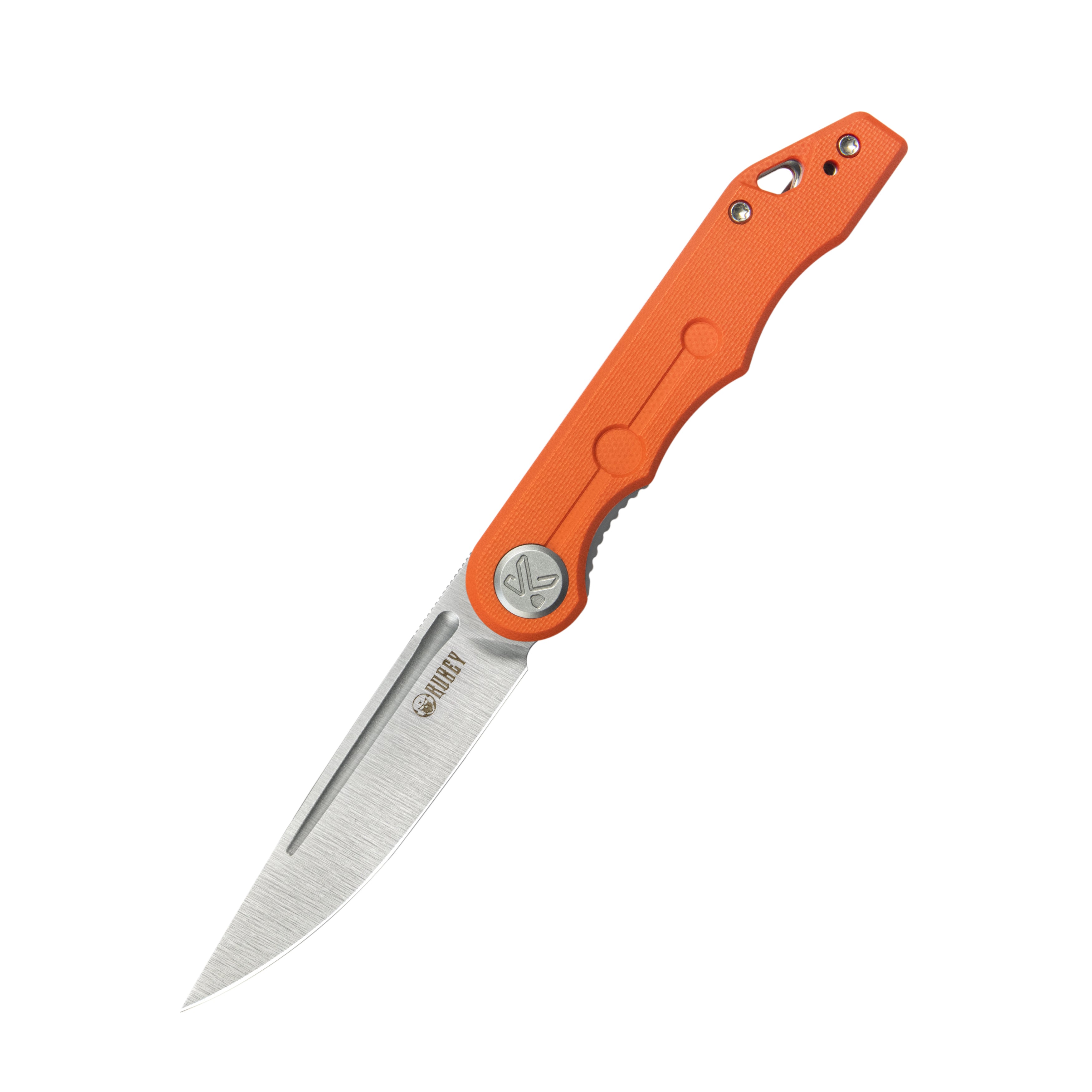 Kubey Mizo Liner Lock Front Flipper Folding Knife Orange G10 Handle 3.15" Satin 14C28N KU2101H