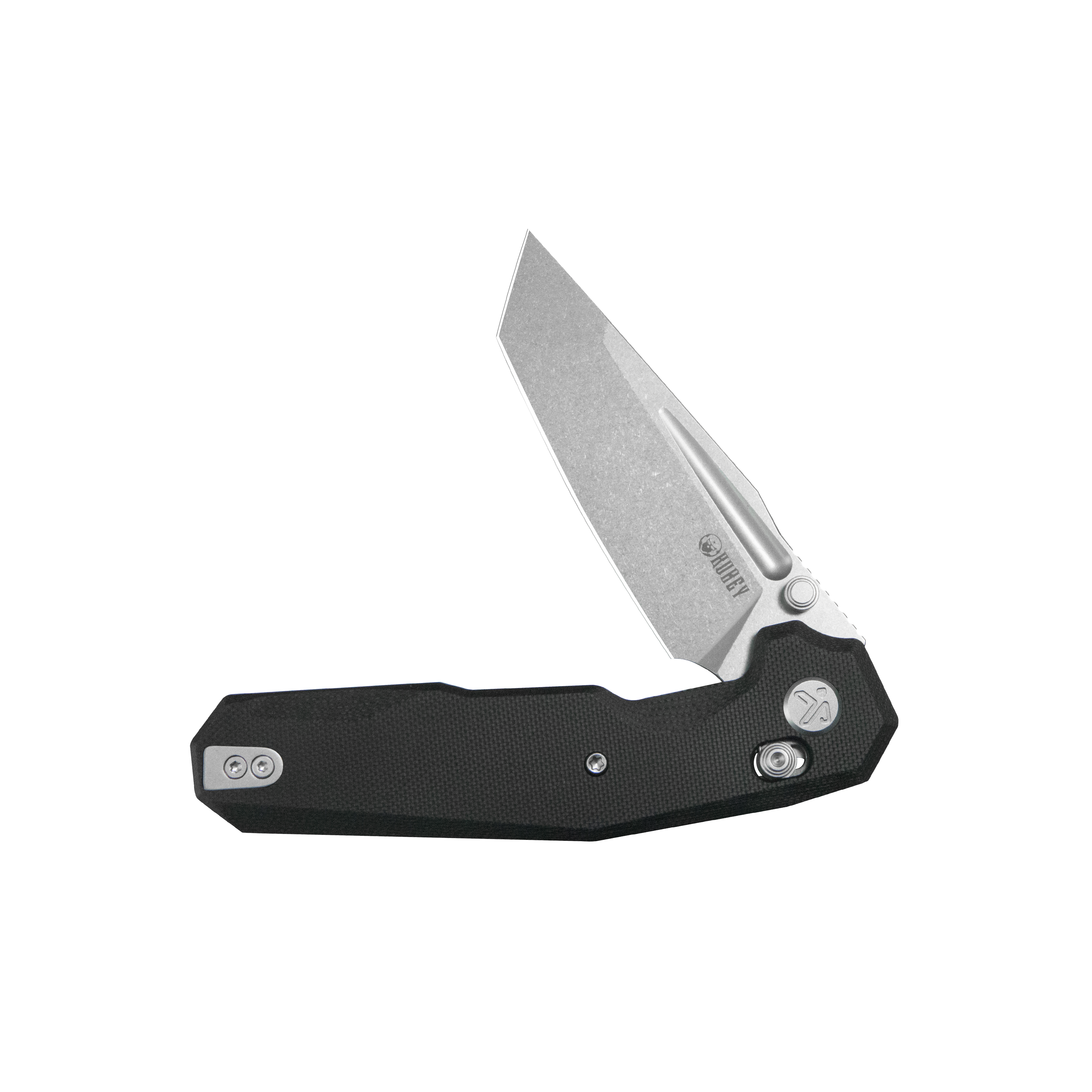 Kubey Carve Crossbar Lock Tactical Folding Knife Black G10 Handle 3.27'' Beadblast 14C28N Blade KU237A
