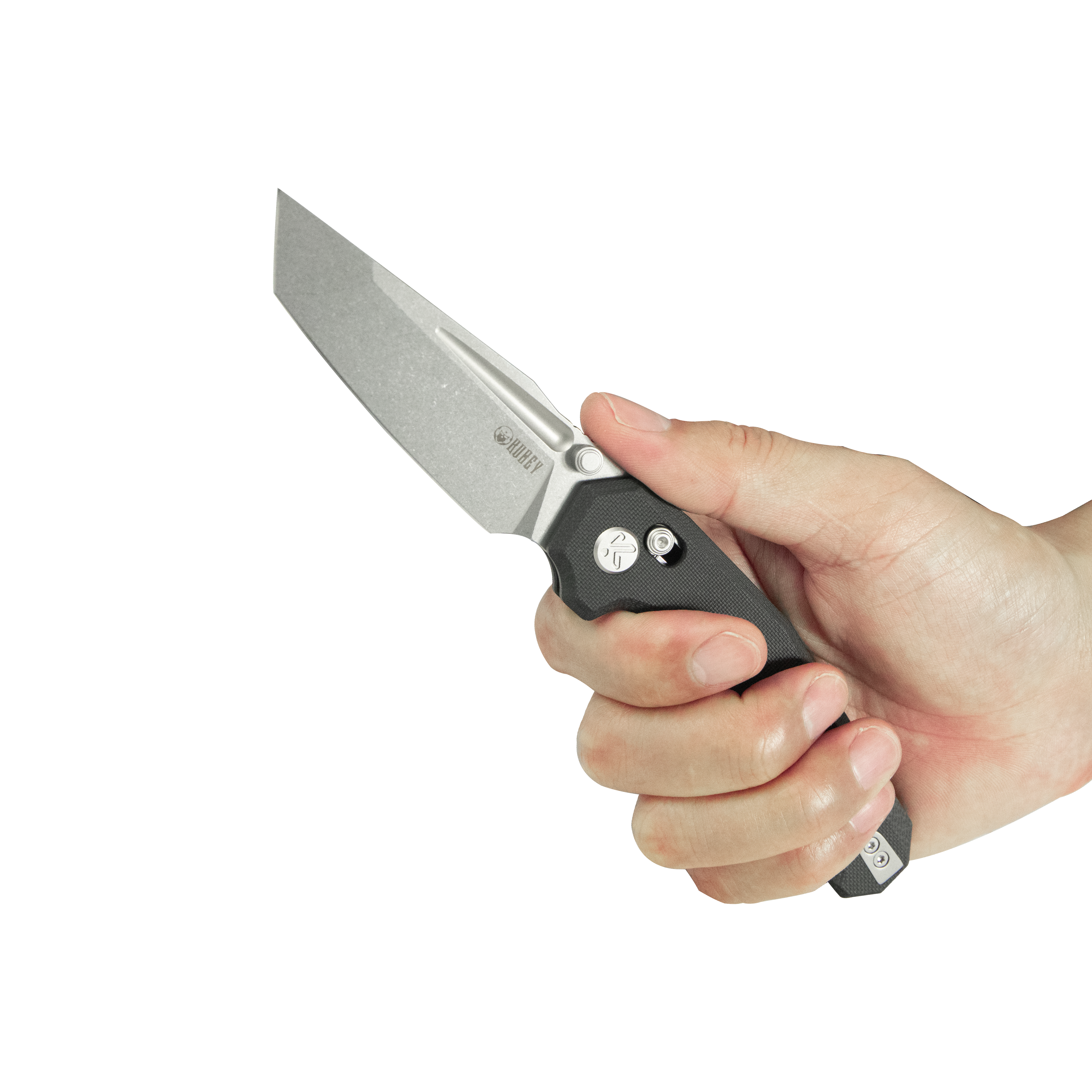 Kubey Carve Crossbar Lock Tactical Folding Knife Black G10 Handle 3.27'' Beadblast 14C28N Blade KU237A