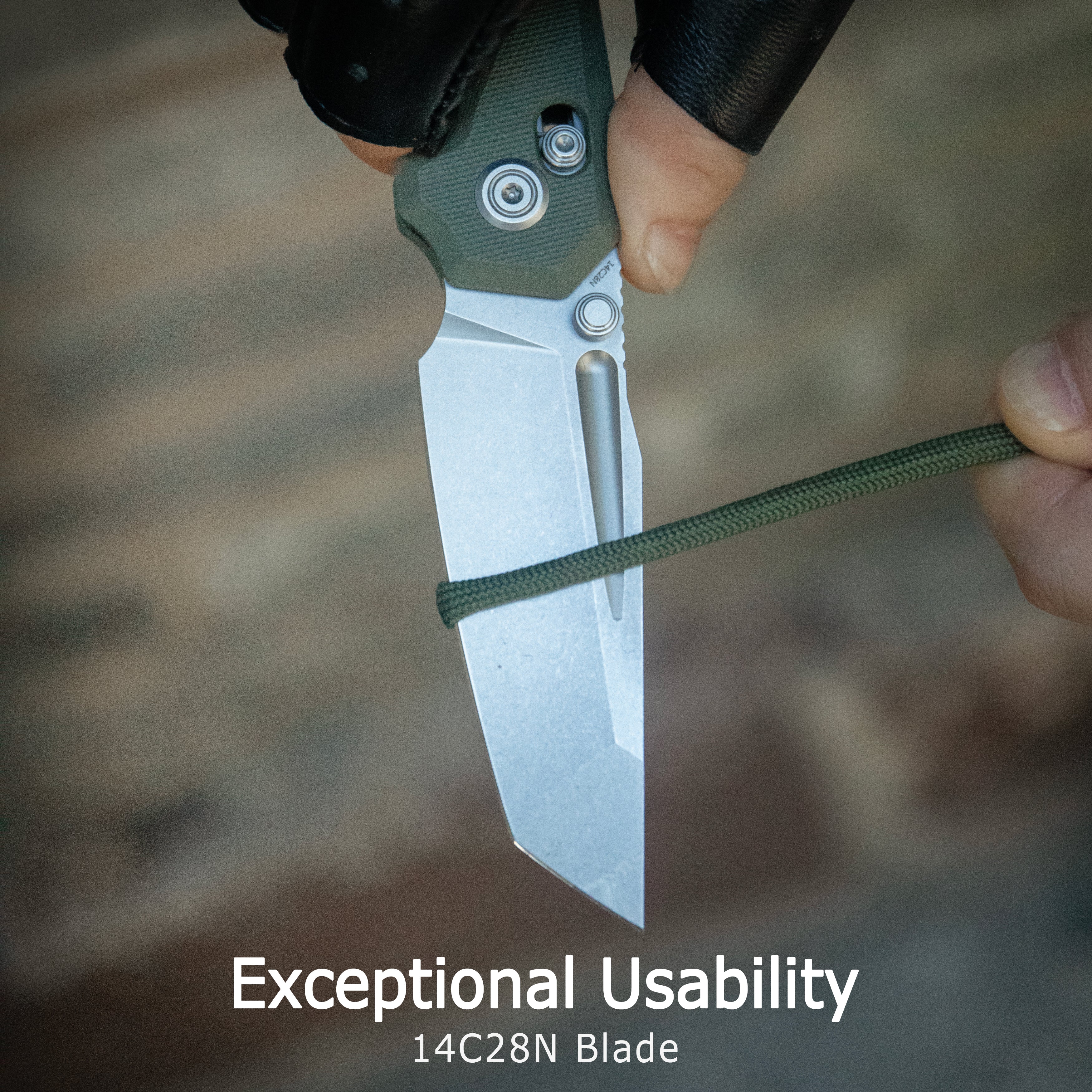 Kubey Carve Crossbar Lock Tactical Folding Knife Green G10 Handle 3.27'' Beadblast 14C28N Blade KU237B